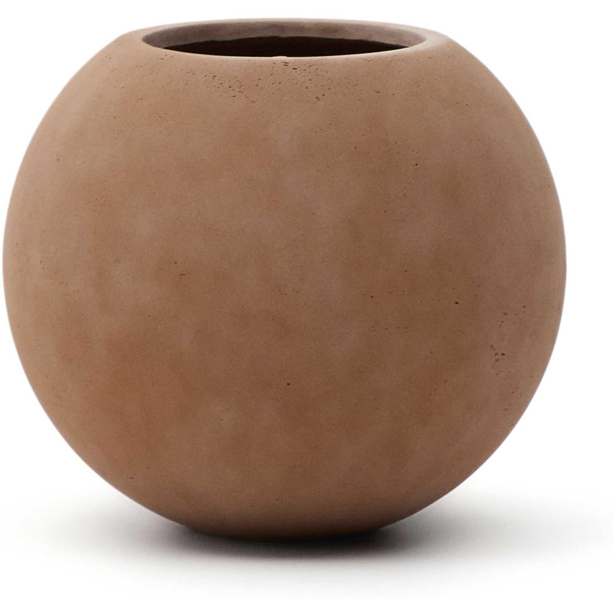 Blumentopf rund Solna in Zementoptik aus Terrakotta 66x66