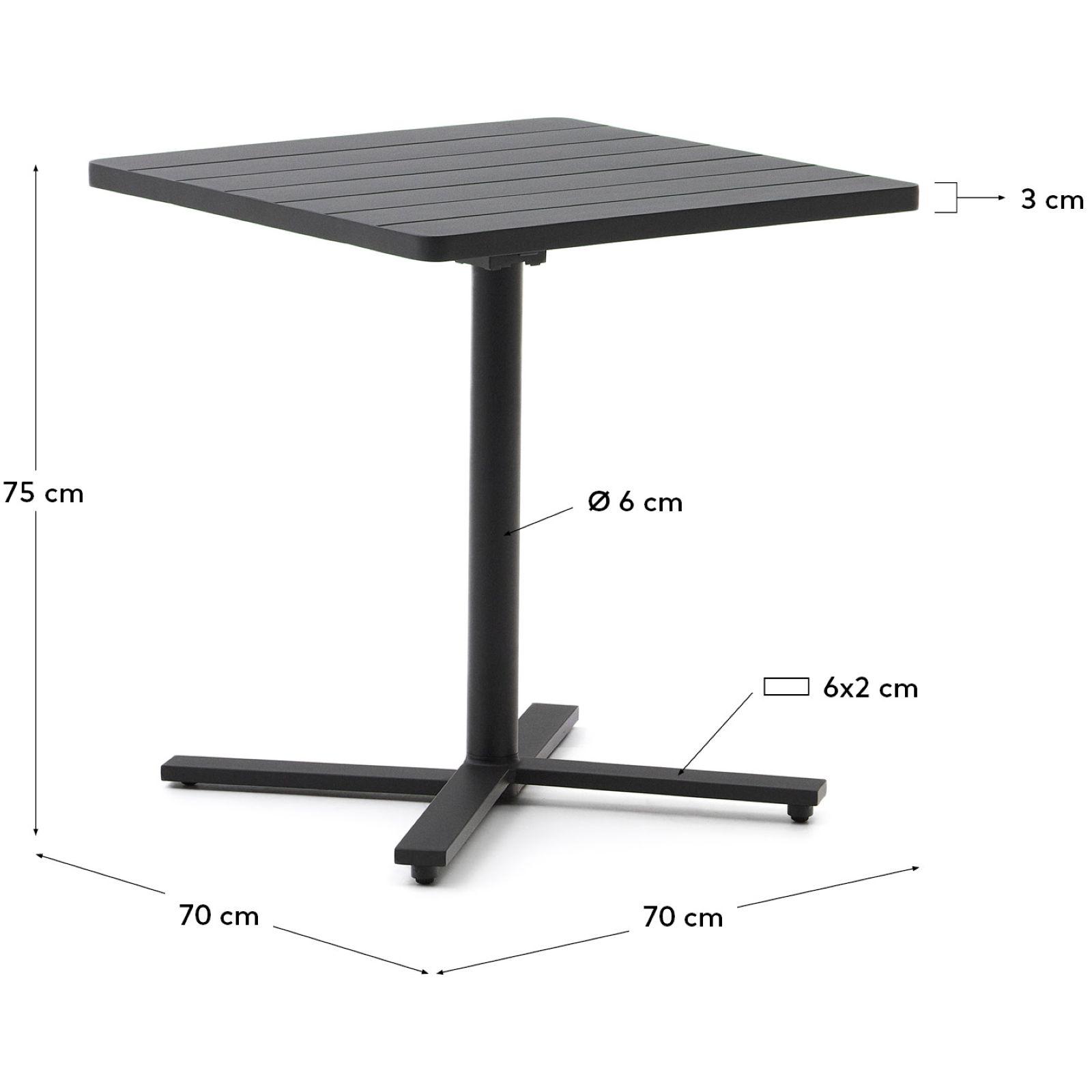 Garten Klapptisch quadratisch Torreta II Aluminium dunkelgrau 70x70