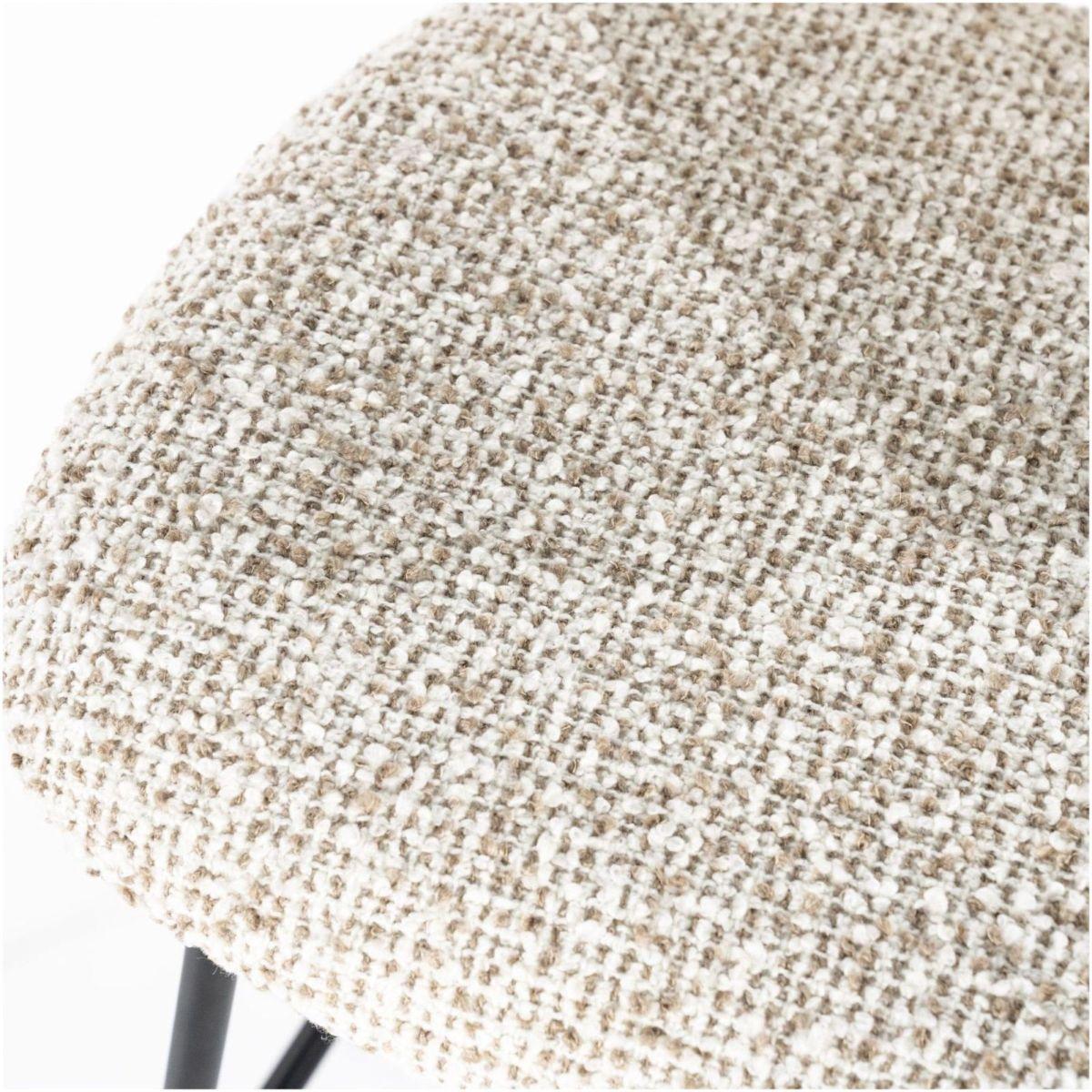Barhocker Bella Bouclé Stoff beige Sitzhöhe 66