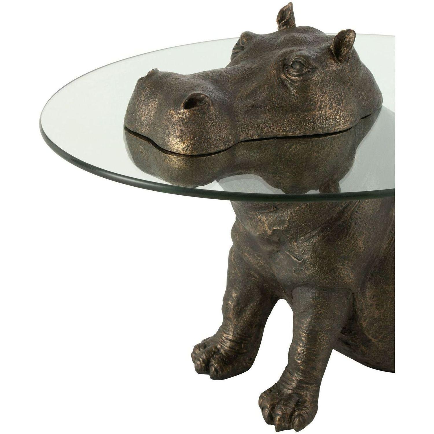 Beistelltisch Animal Nilpferd Hippo bronze