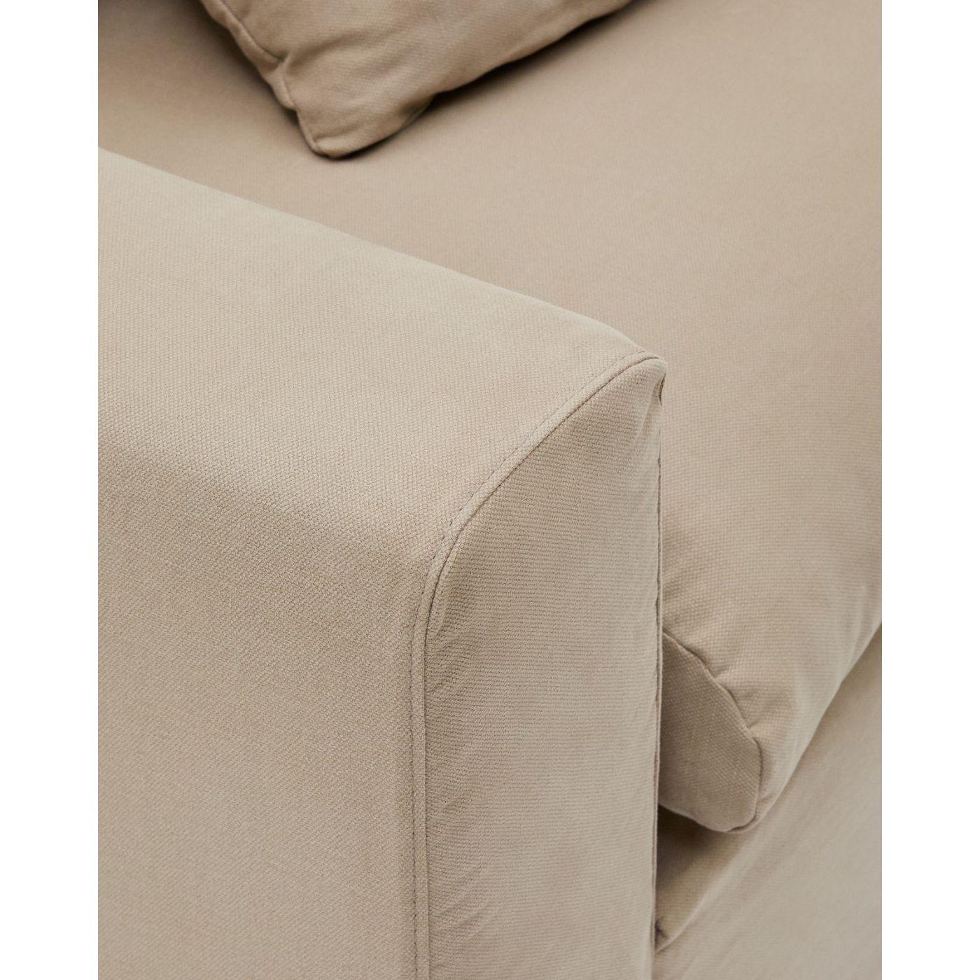 Bezug für Nora Sofa 240 aus Leinen und Baumwolle taupe