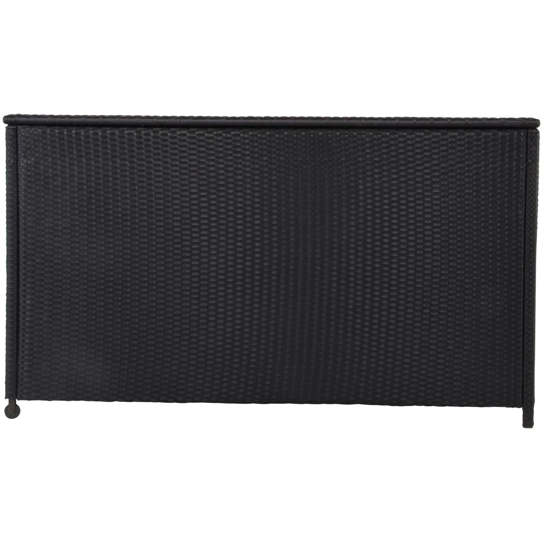 Poly Rattan Kissenbox mit Rollen 165x67x95