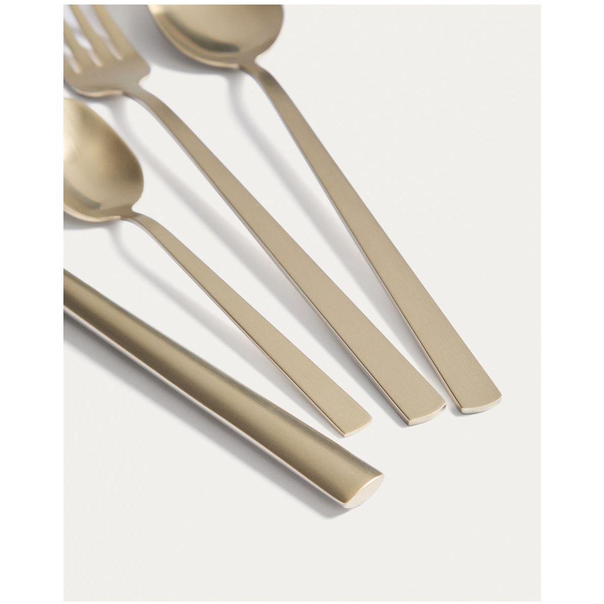 16-teiliges Edelstahl-Besteckset Dilora mit mattgoldenem Finish