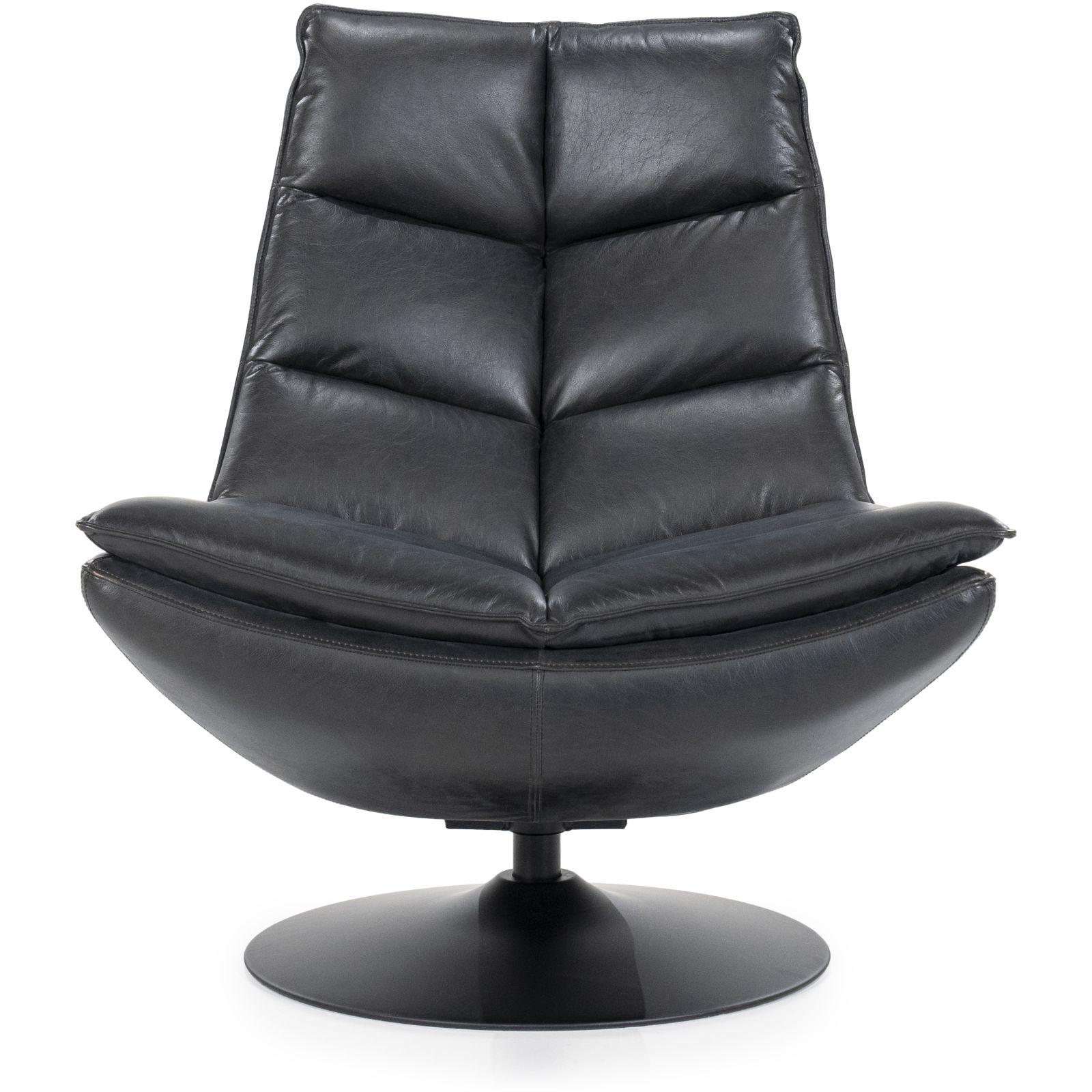 Drehsessel Relax Boxer Echtleder schwarz
