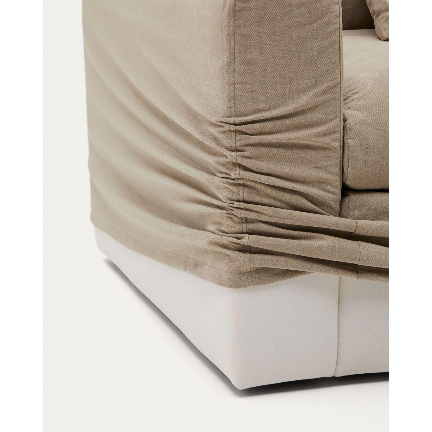 Bezug für Nora Sofa 240 aus Leinen und Baumwolle taupe