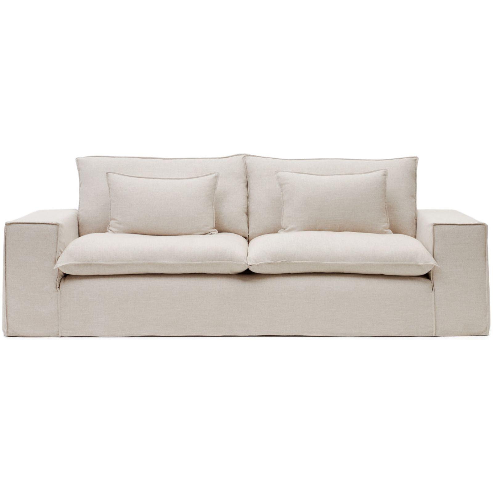 Bezug für Sofa Anarela 280 in beigem Leinen