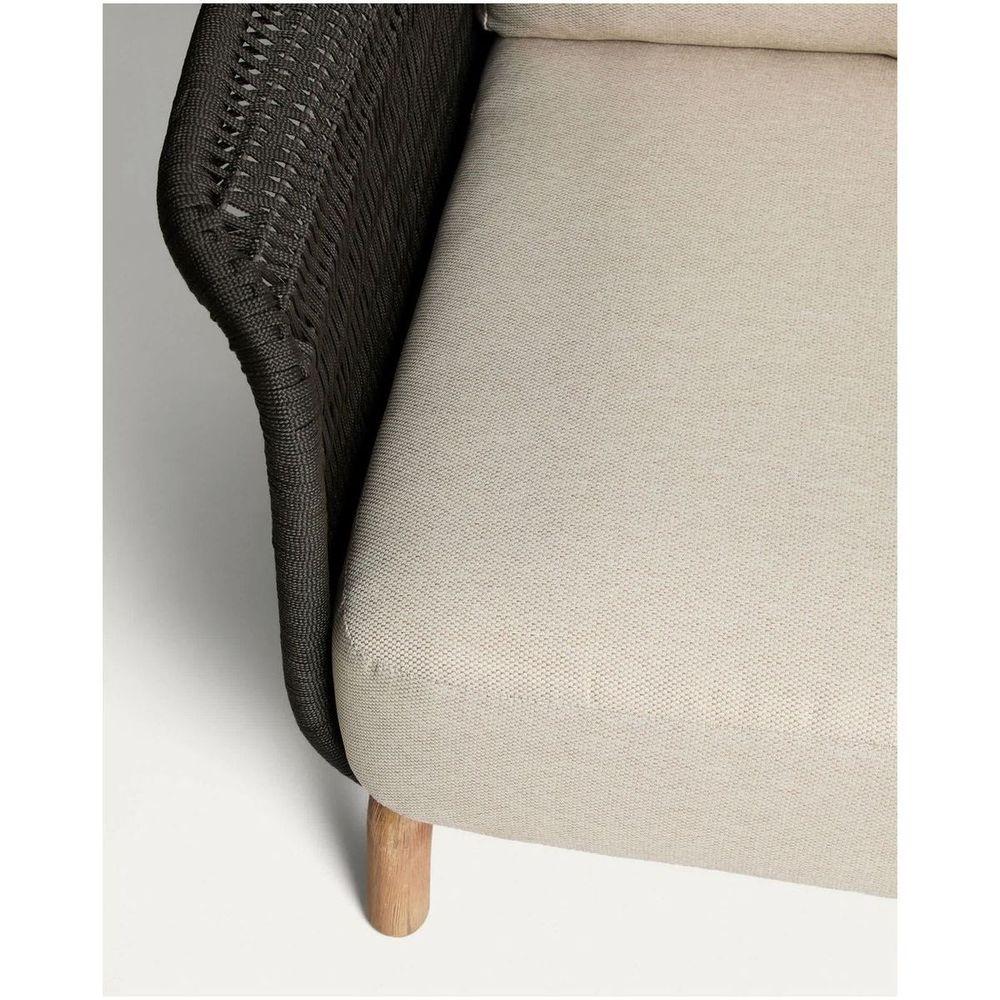 Gartensofa 3-Sitzer Alipa Akazienholz massiv Seil dunkelgrau 235