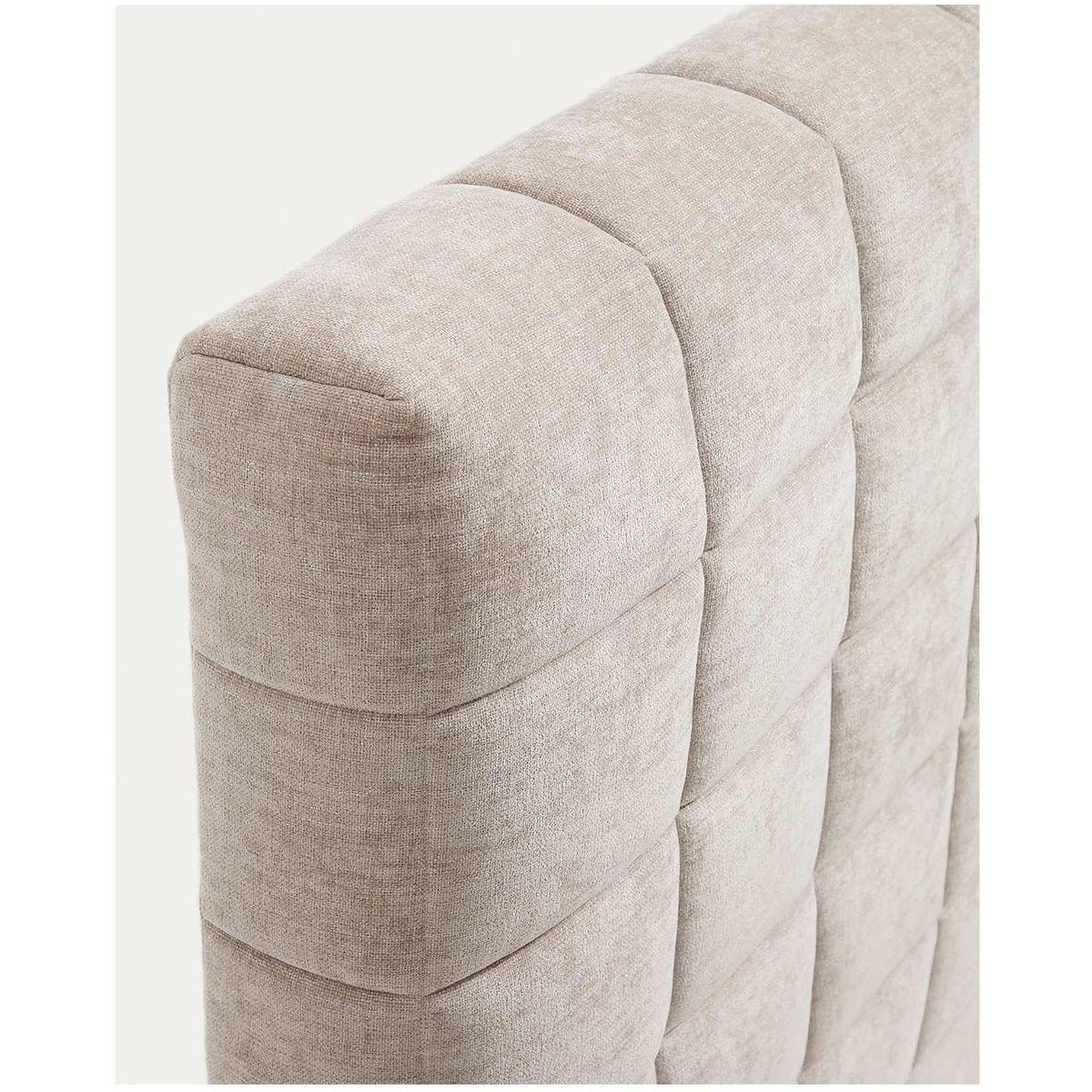 Abziehbares Polsterbett Luiana aus beigefarbener Chenille Stoff - Grösse: 160x200