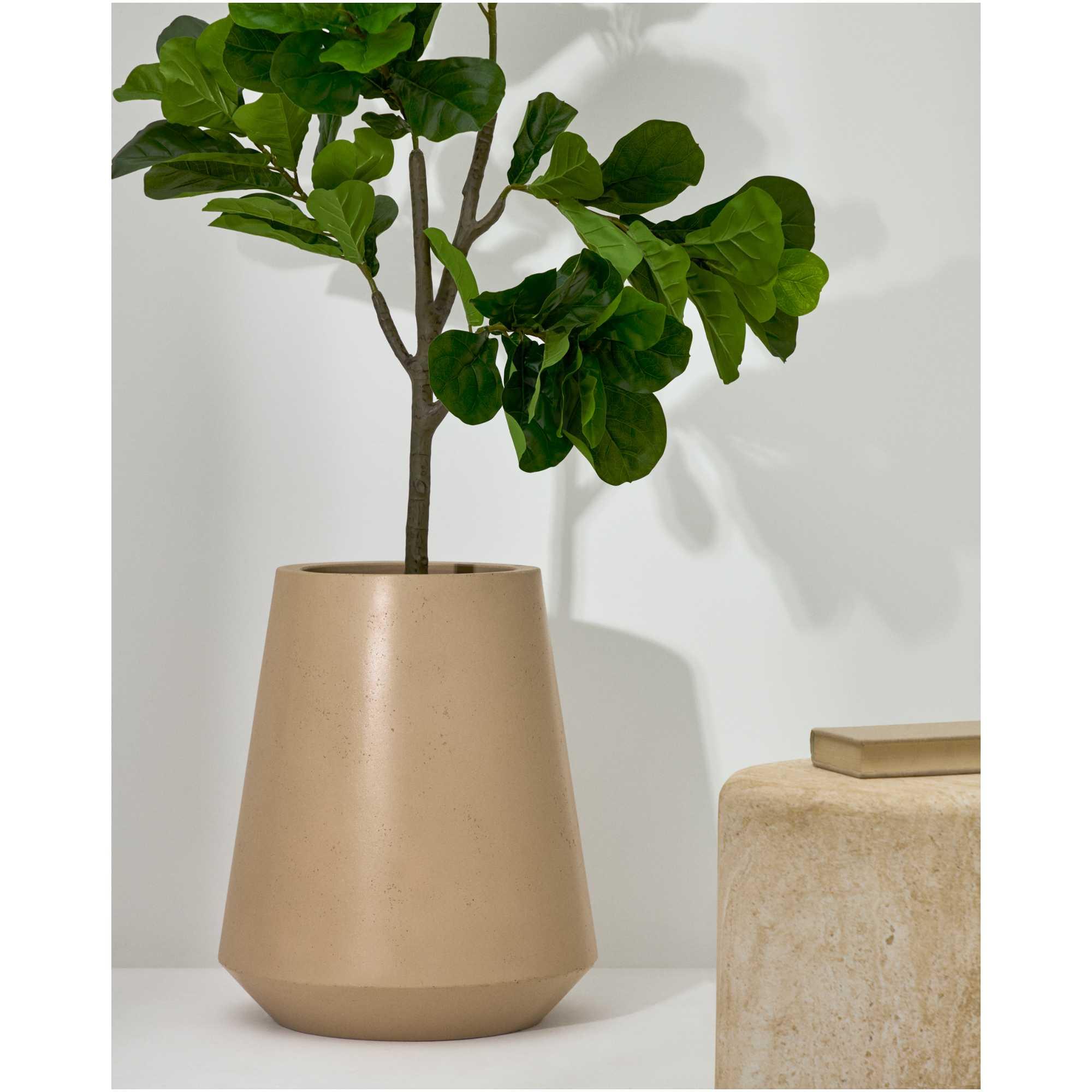 Blumentopf Calun aus Zement in Beige 50x50