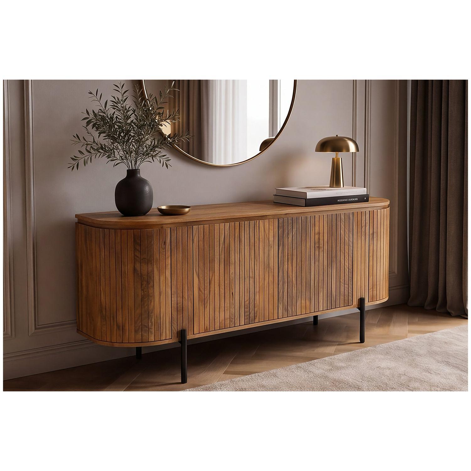 Sideboard abgerundet Cazeno Mangoholz natur 160