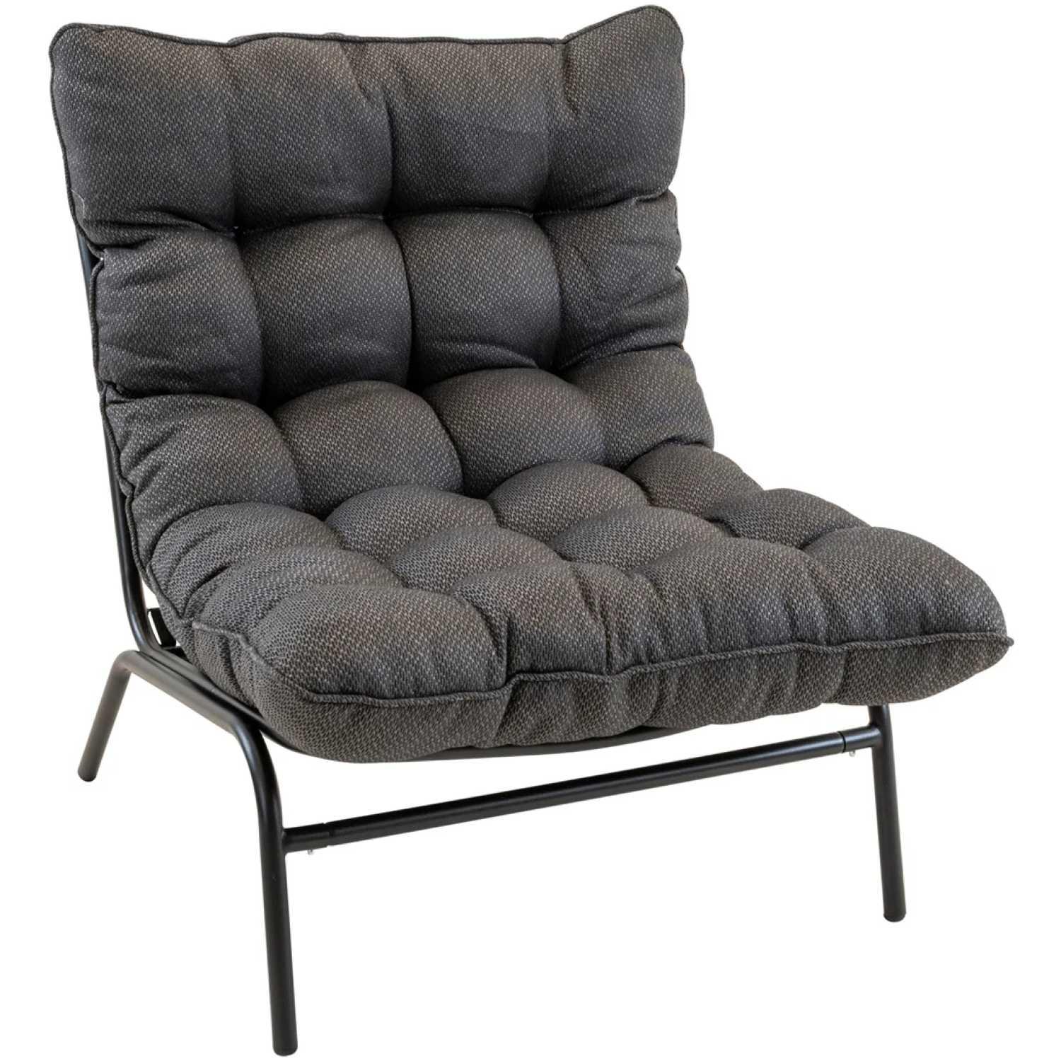 Garten Relaxsessel Bar Metall schwarz Stoff anthrazit