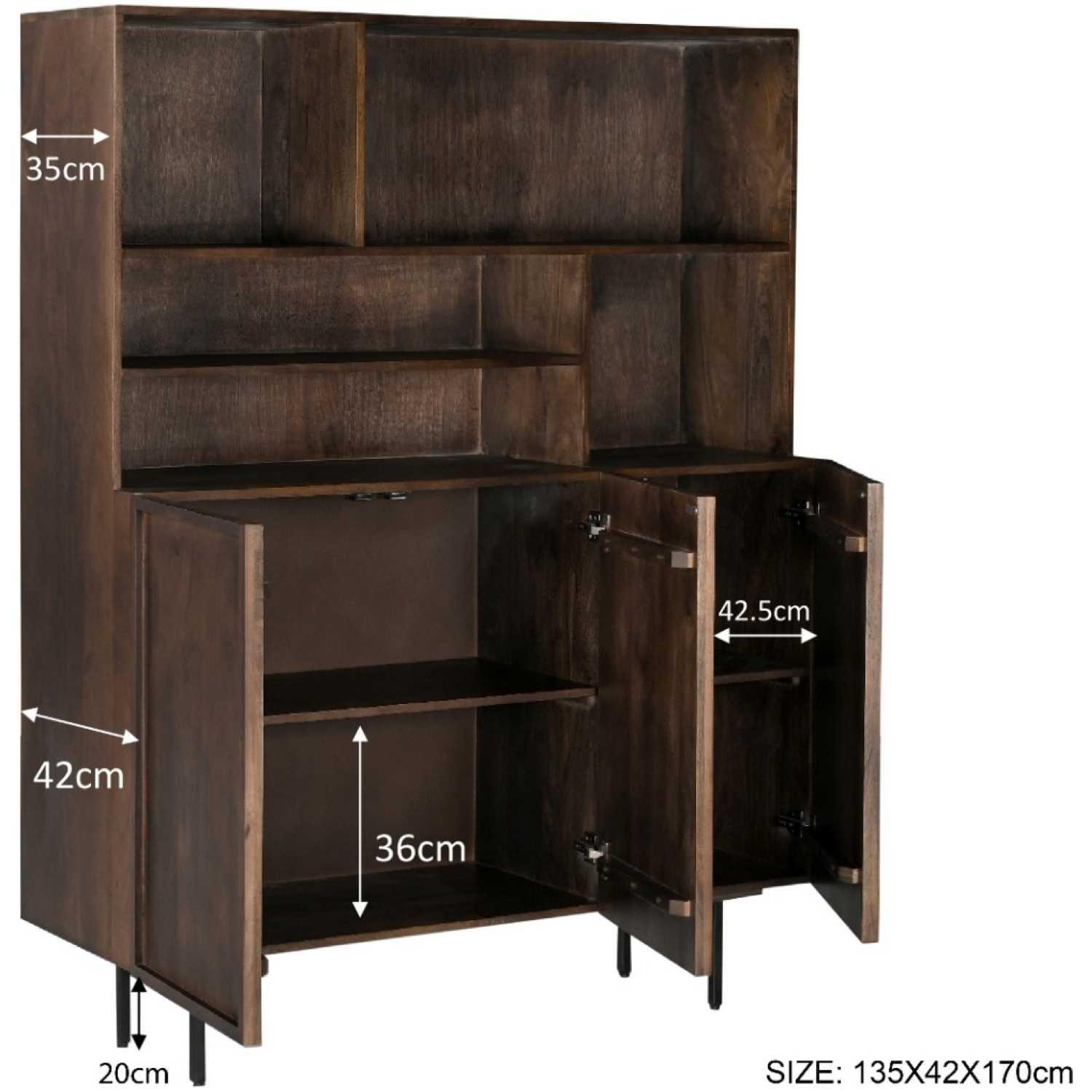 Buffetschrank Elan Mangoholz braun 135x170