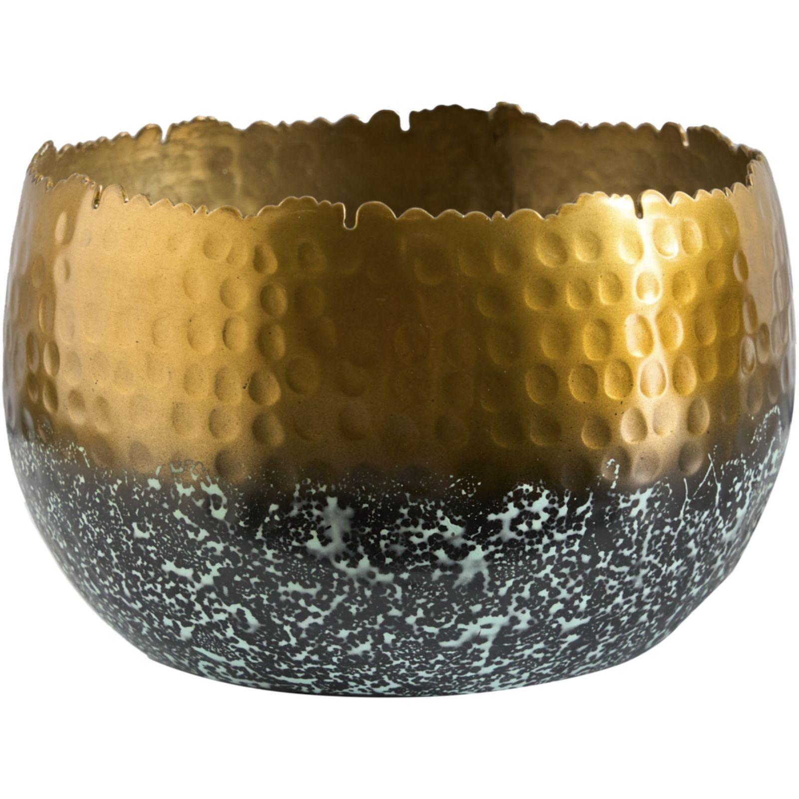 Deko Schale klein Bazzar Hammerschlag gold 18x18