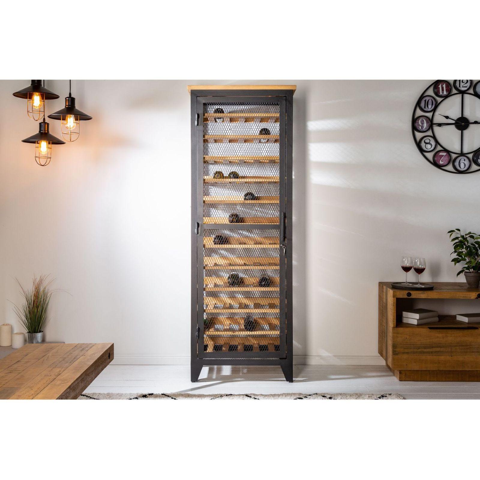 Weinschrank Winery 184cm Pinienholz natur