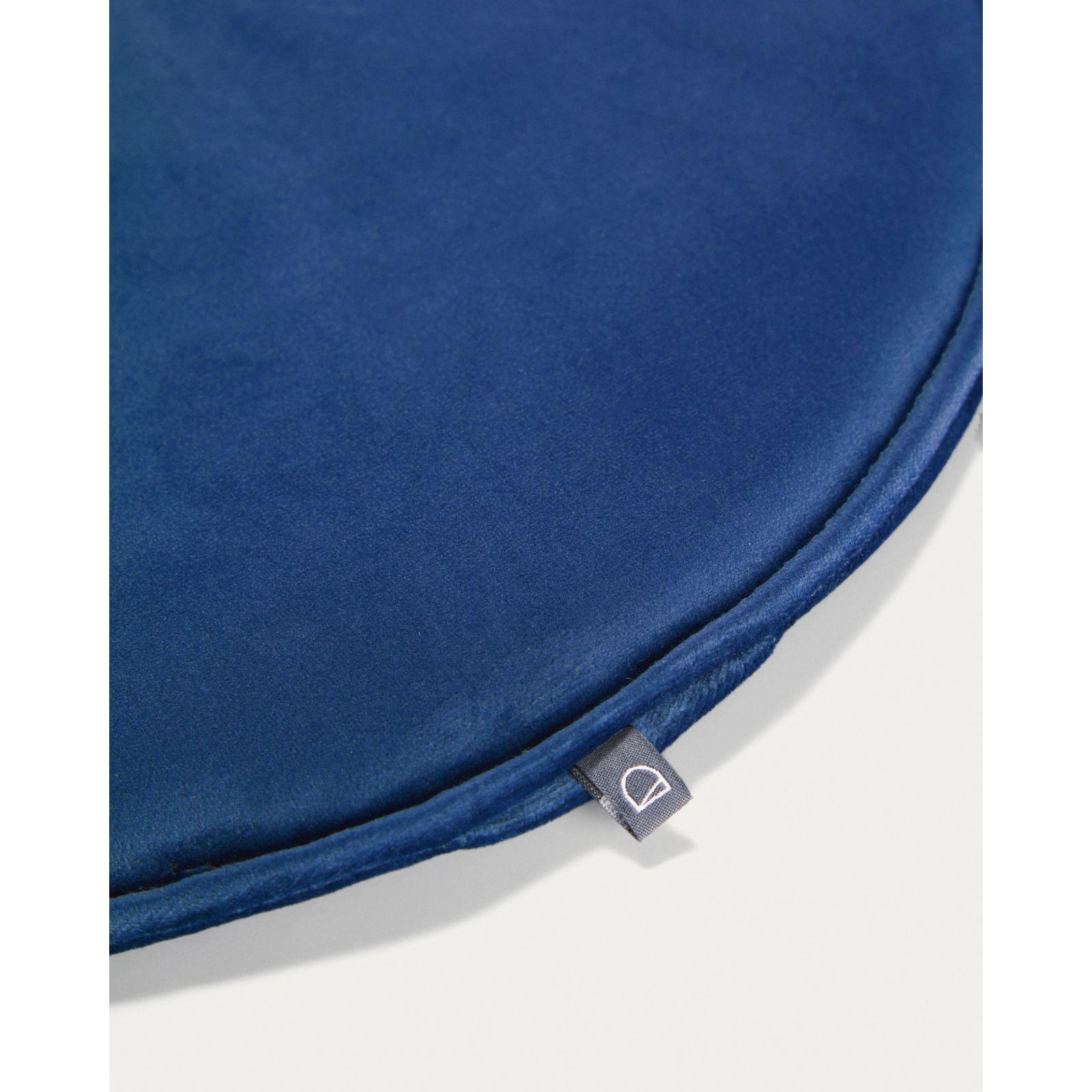 Stuhlkissen Sitzkissen rund Rimca Samt Stoff blau 35x35