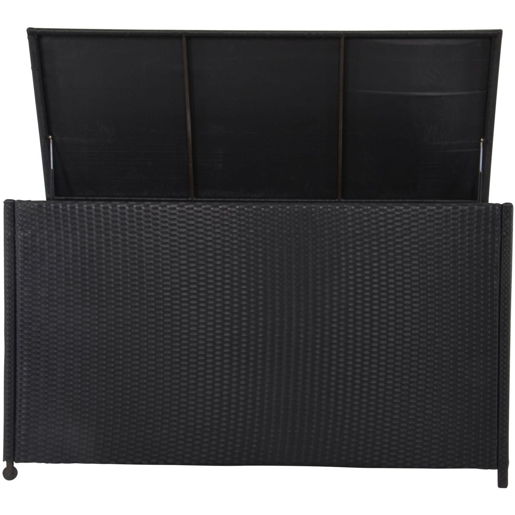 Poly Rattan Kissenbox mit Rollen 165x67x95