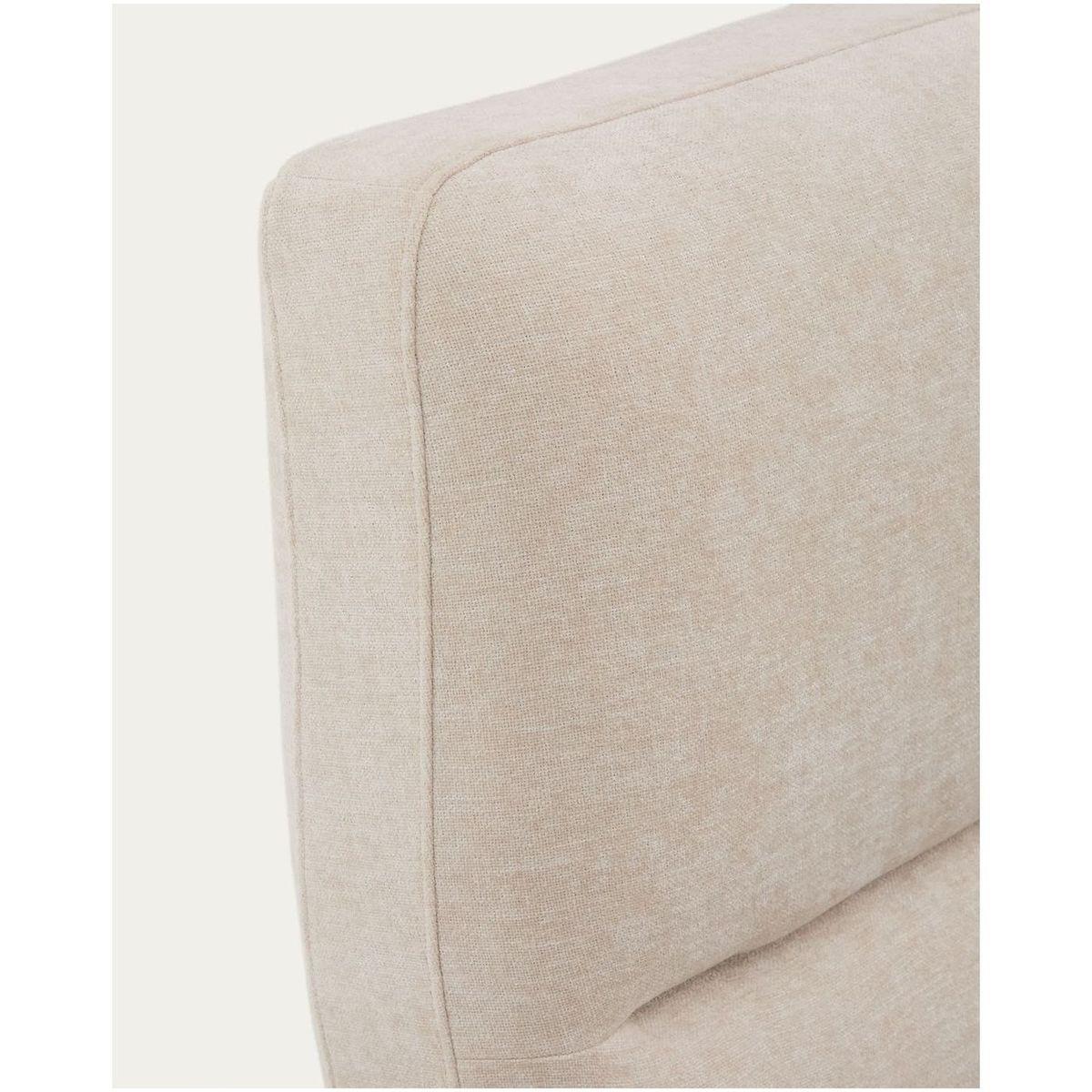 Abziehbares Bett Dafra aus beigefarbener Chenille mit Klappbettkasten - Grösse: 180x200