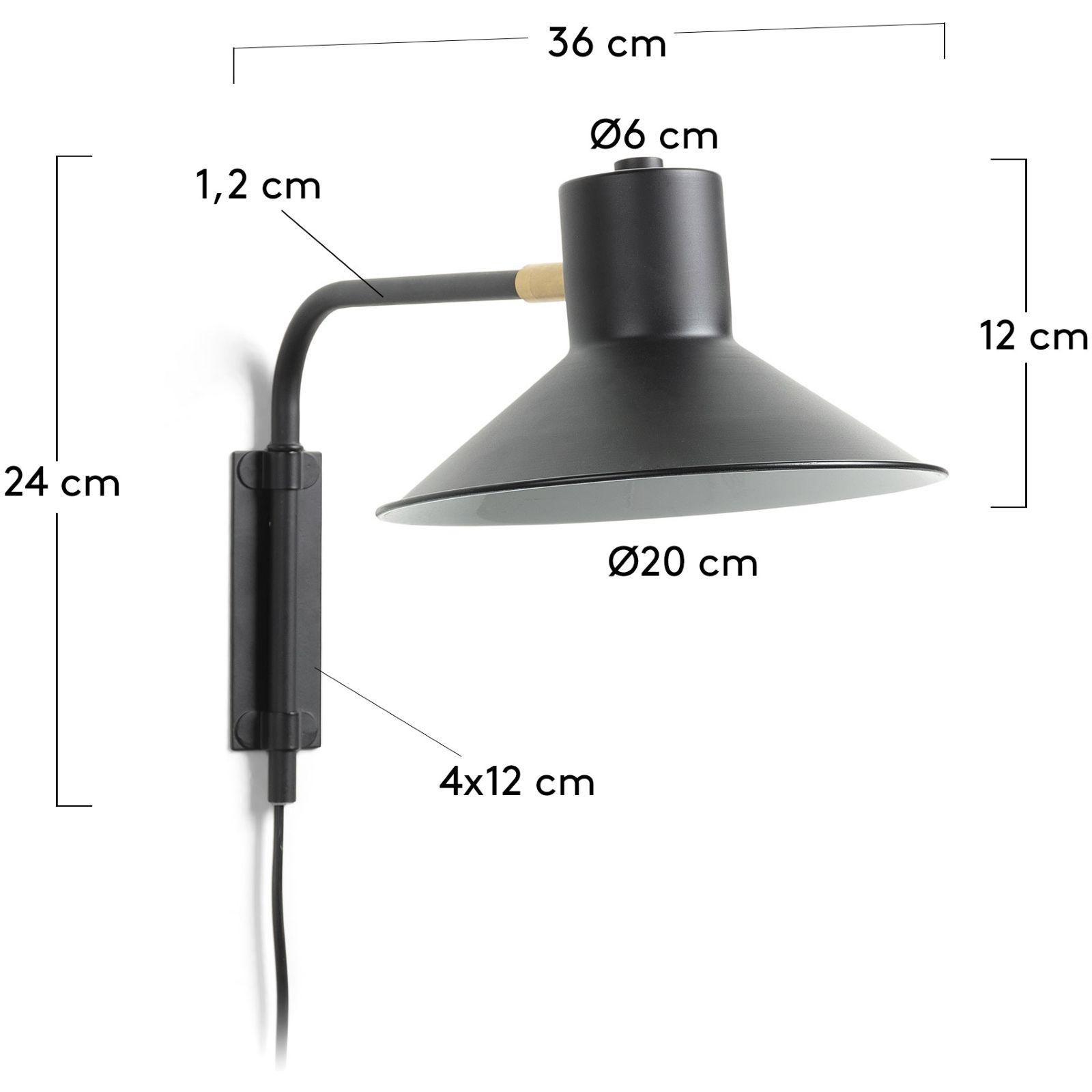 Wandleuchte Aria Metall schwarz 36cm