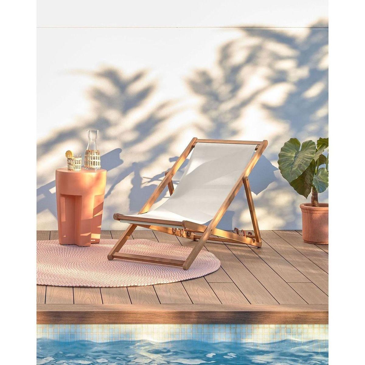 Liegestuhl Lounger beige (verstellbar)