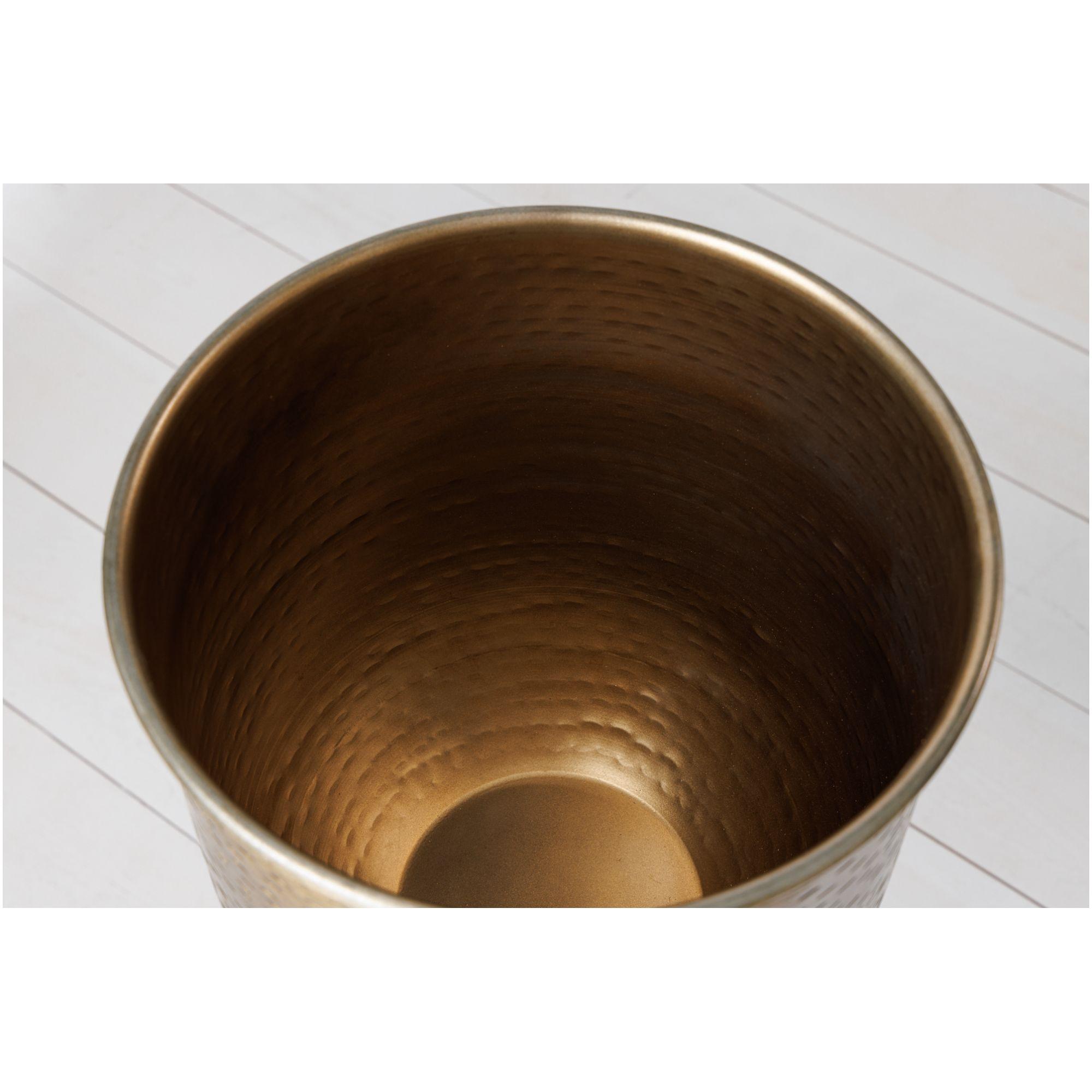 Blumentopf Hammerschlag Metall schwarz gold (2er-Set)