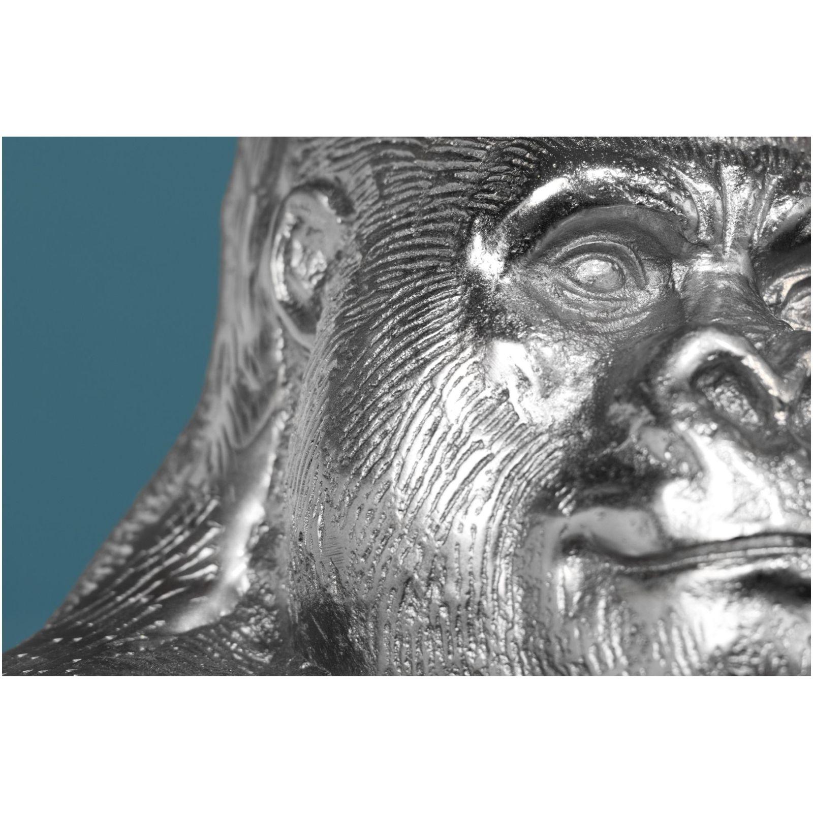 Deko Figur Gorilla Affe Aluminium silber