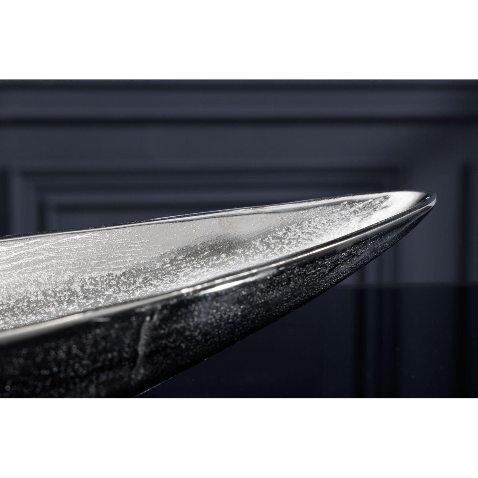 Deko Schale 82cm Aluminium Long silber