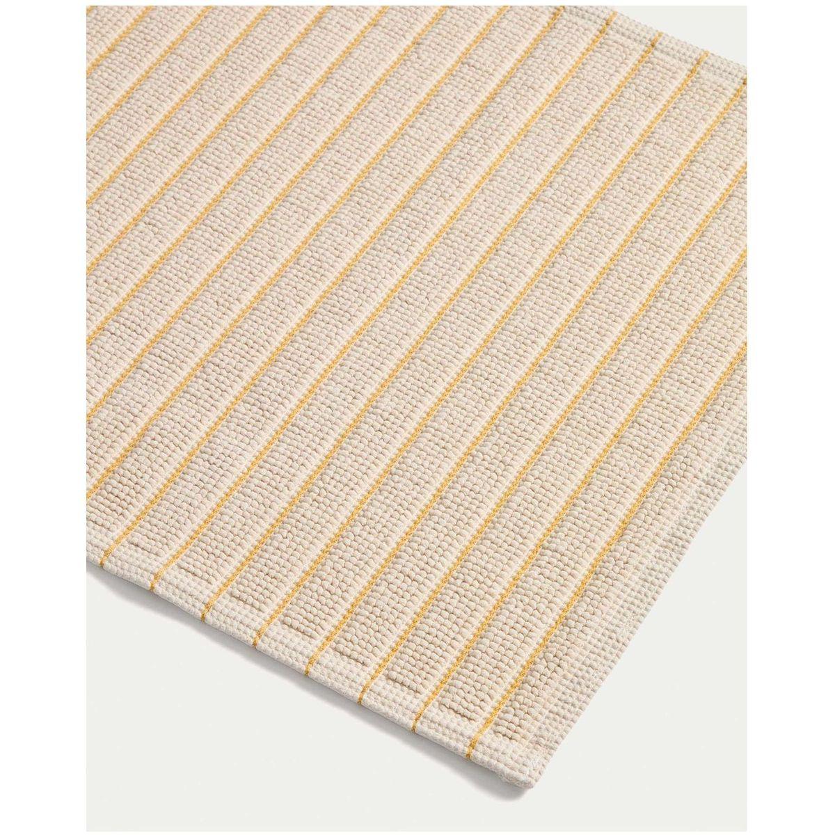Badezimmermatte Merade aus Baumwolle mit gelben Streifen 50 x 80 cm