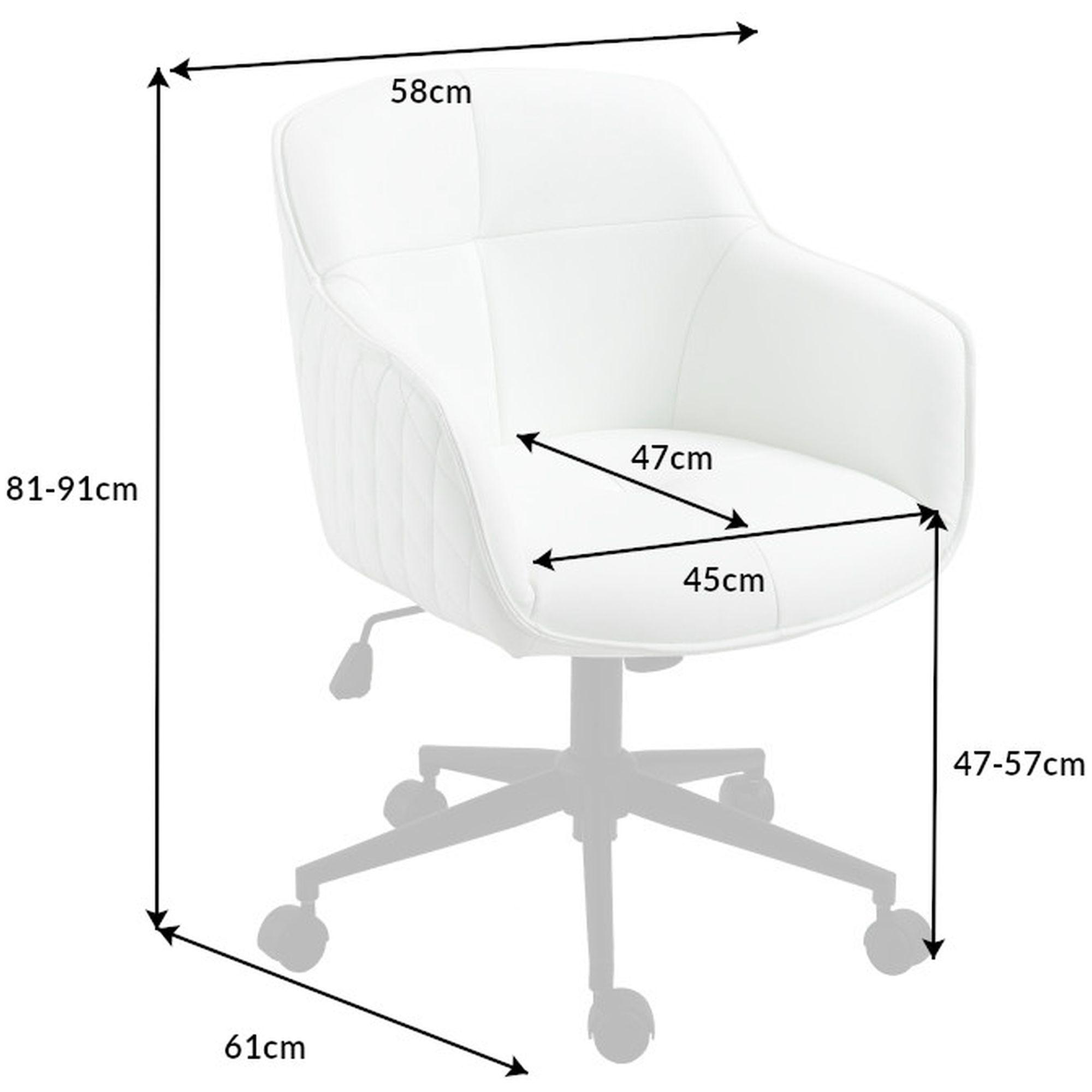 Bürostuhl Burningham Armlehne weiss Kunstleder