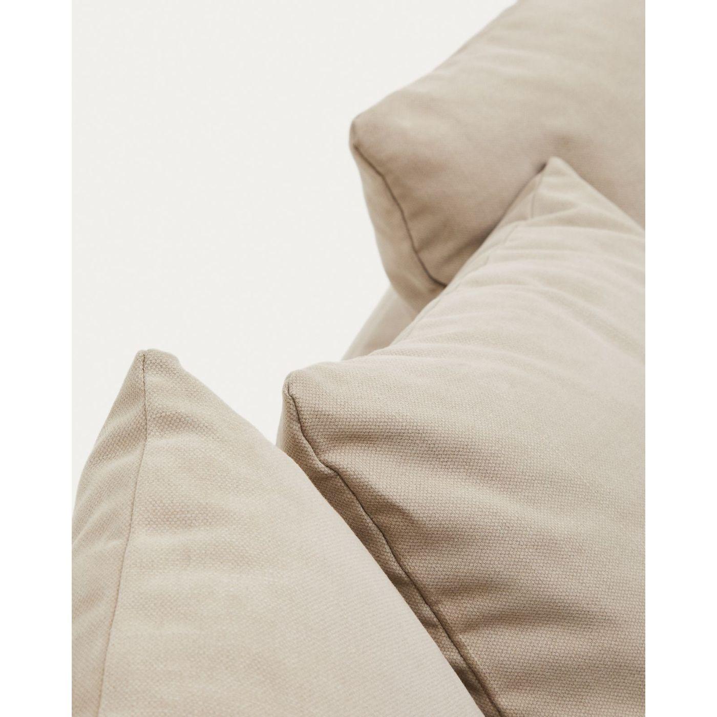 Bezug für Nora Sofa 240 aus Leinen und Baumwolle taupe