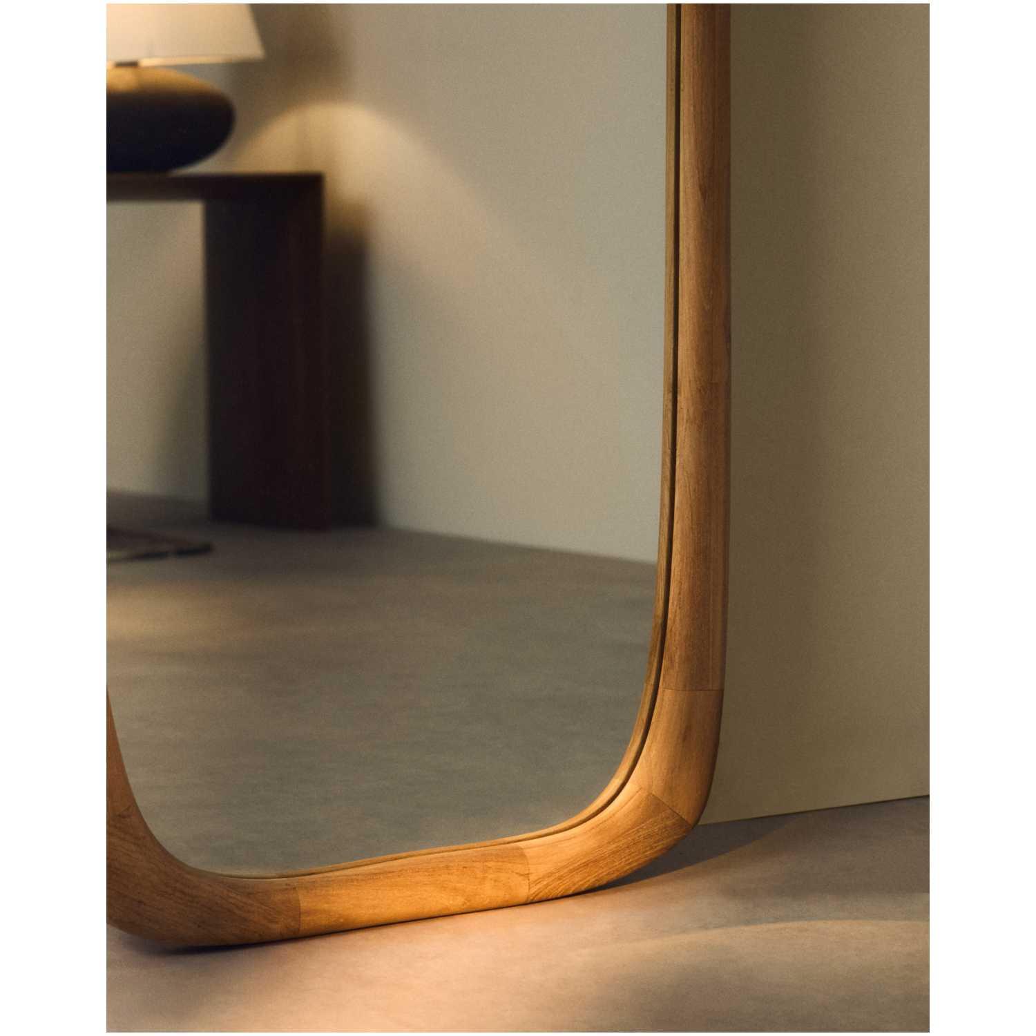 Wandspiegel Alura organisch Teakholz natur 61x158 FSC 100%