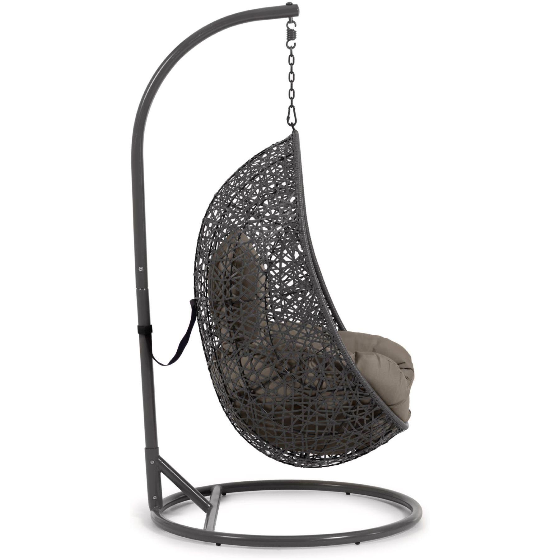 Garten Hängesessel Florence Poly Rattan dunkelgrau Fuss dunkelgrau