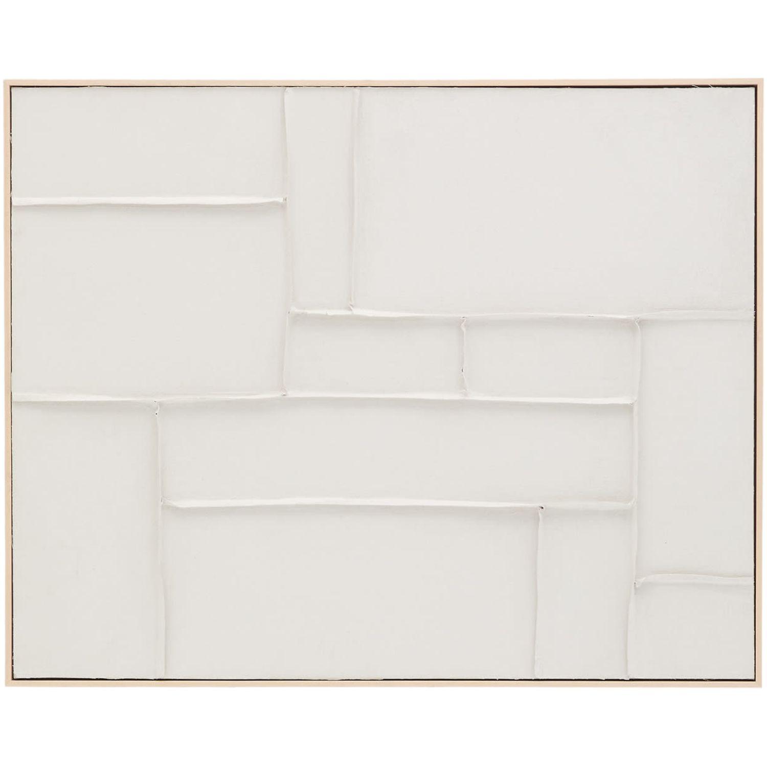 Bild Klis aus Leinen geometrische Formen weiss 80x100