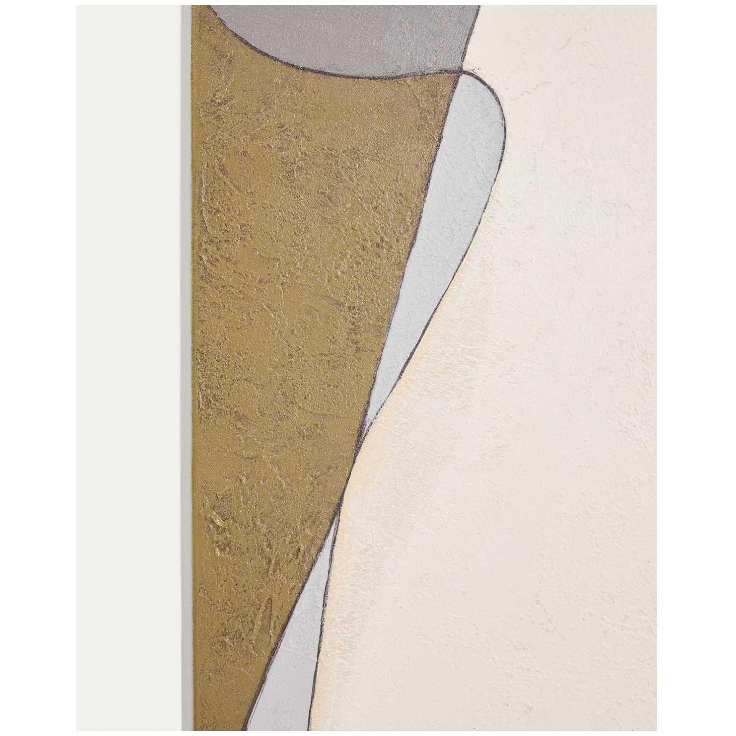Abstrakte Leinwand Marvilo Grau und Senfgelb 120x200