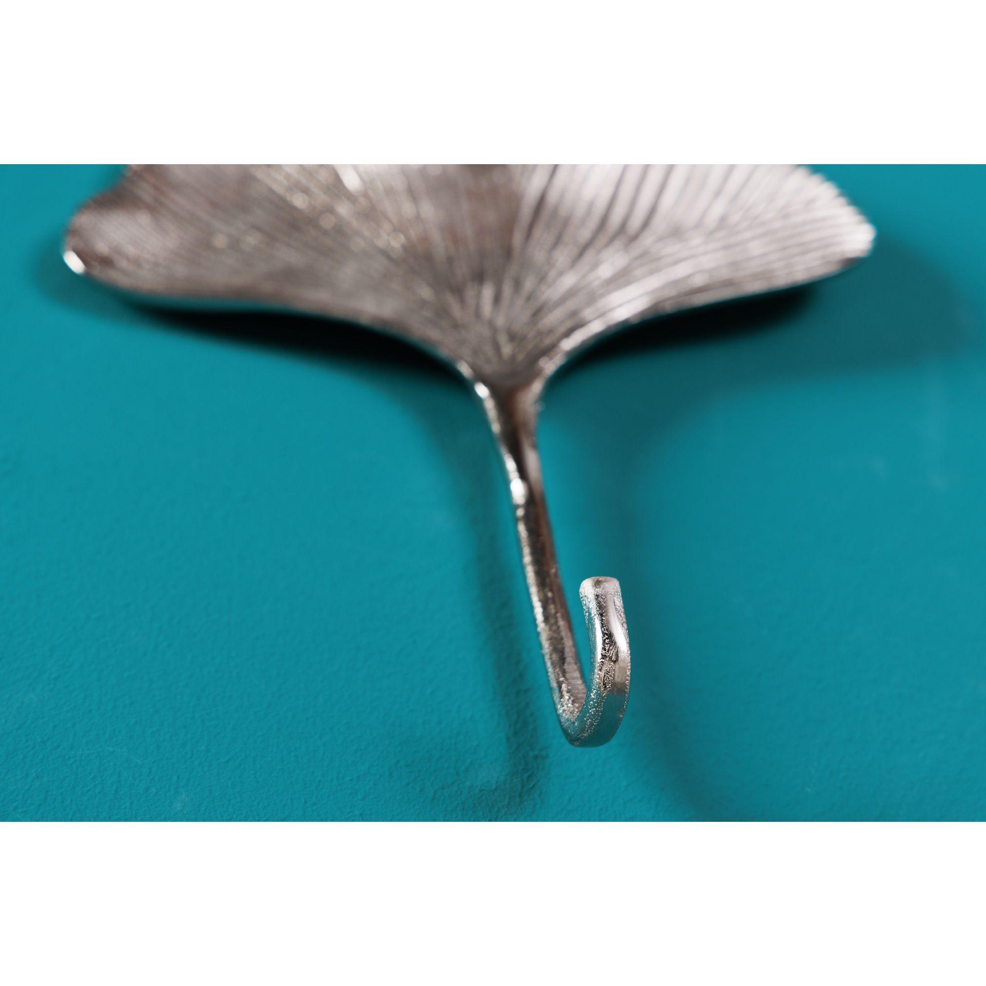 Kleiderhaken Ginkgo Metall silber (3er-Set)