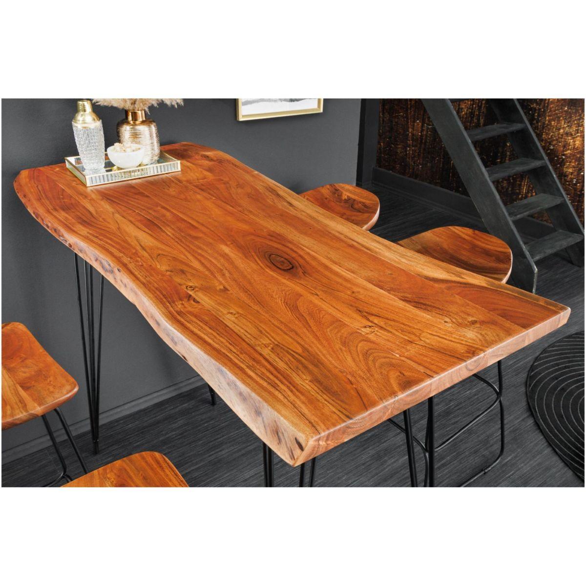 Bartisch Eclipse Baumkante Akazienholz natur 140x60