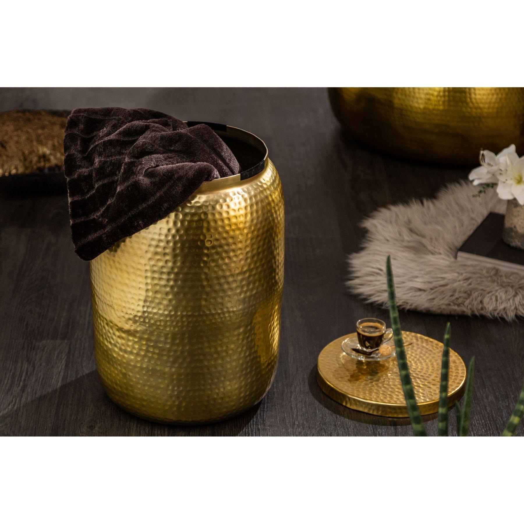 Beistelltisch rund Bazzar Storage 35cm Aluminium gold