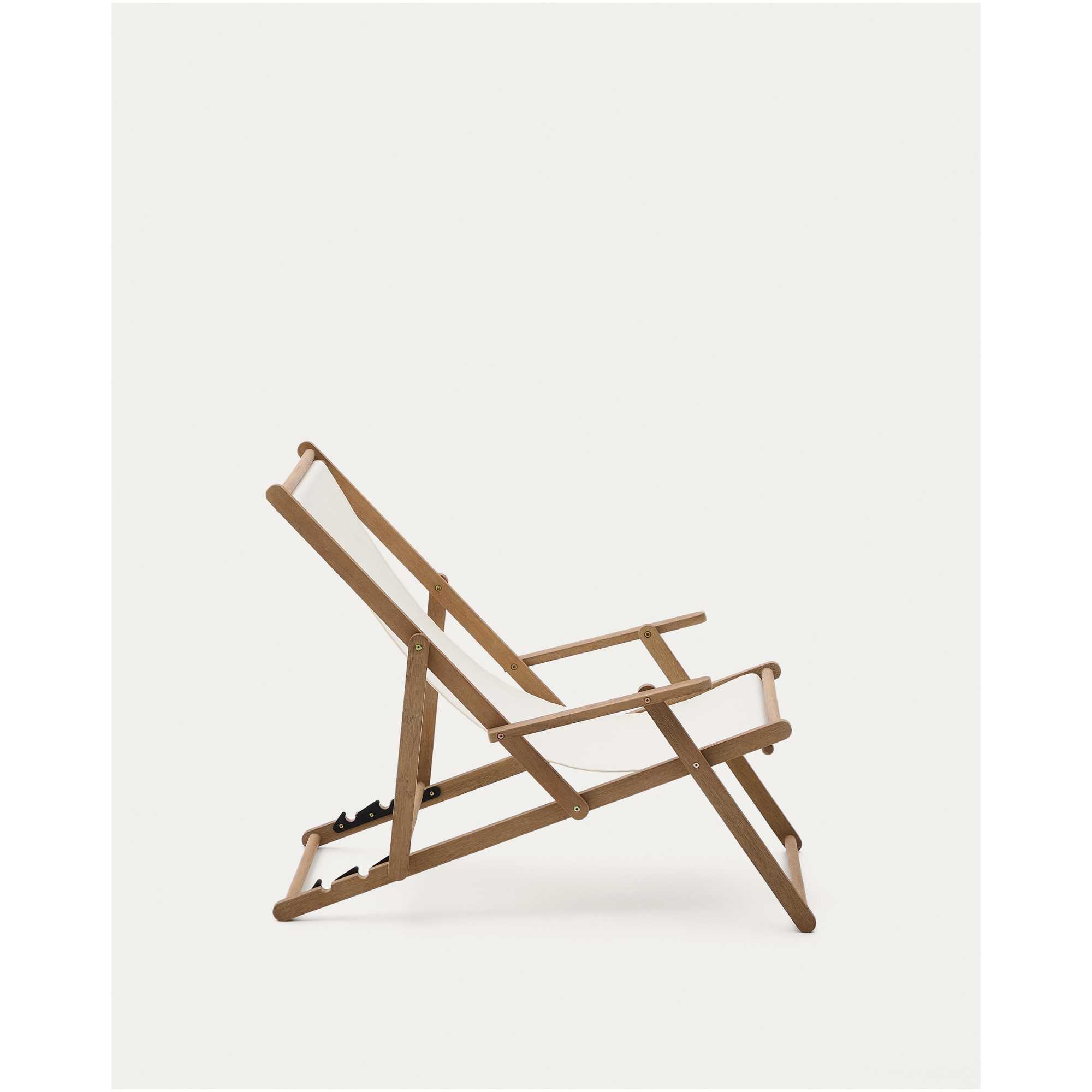 Klappbarer Outdoor-Liegestuhl Vilara in Weiss aus massivem Akazienholz FSC 100%