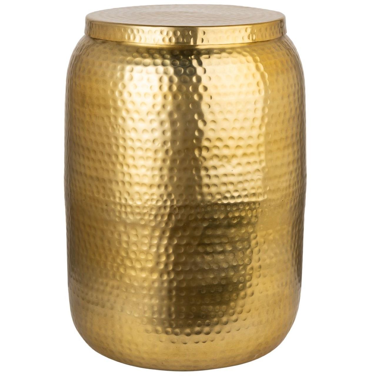 Beistelltisch rund Bazzar Storage 35cm Aluminium gold