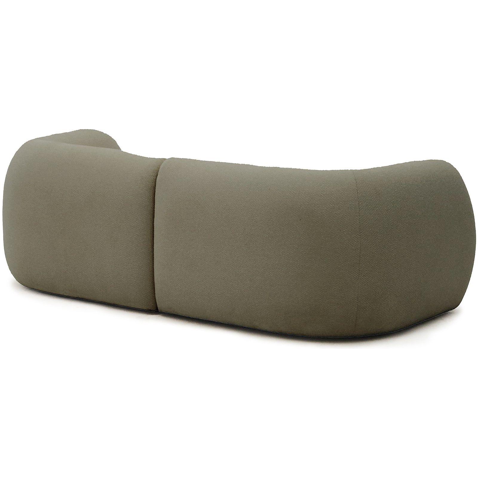 2-Sitzer-Modularsofa Martina mit Chenille und Chaiselongue rechts in Grün 230 cm