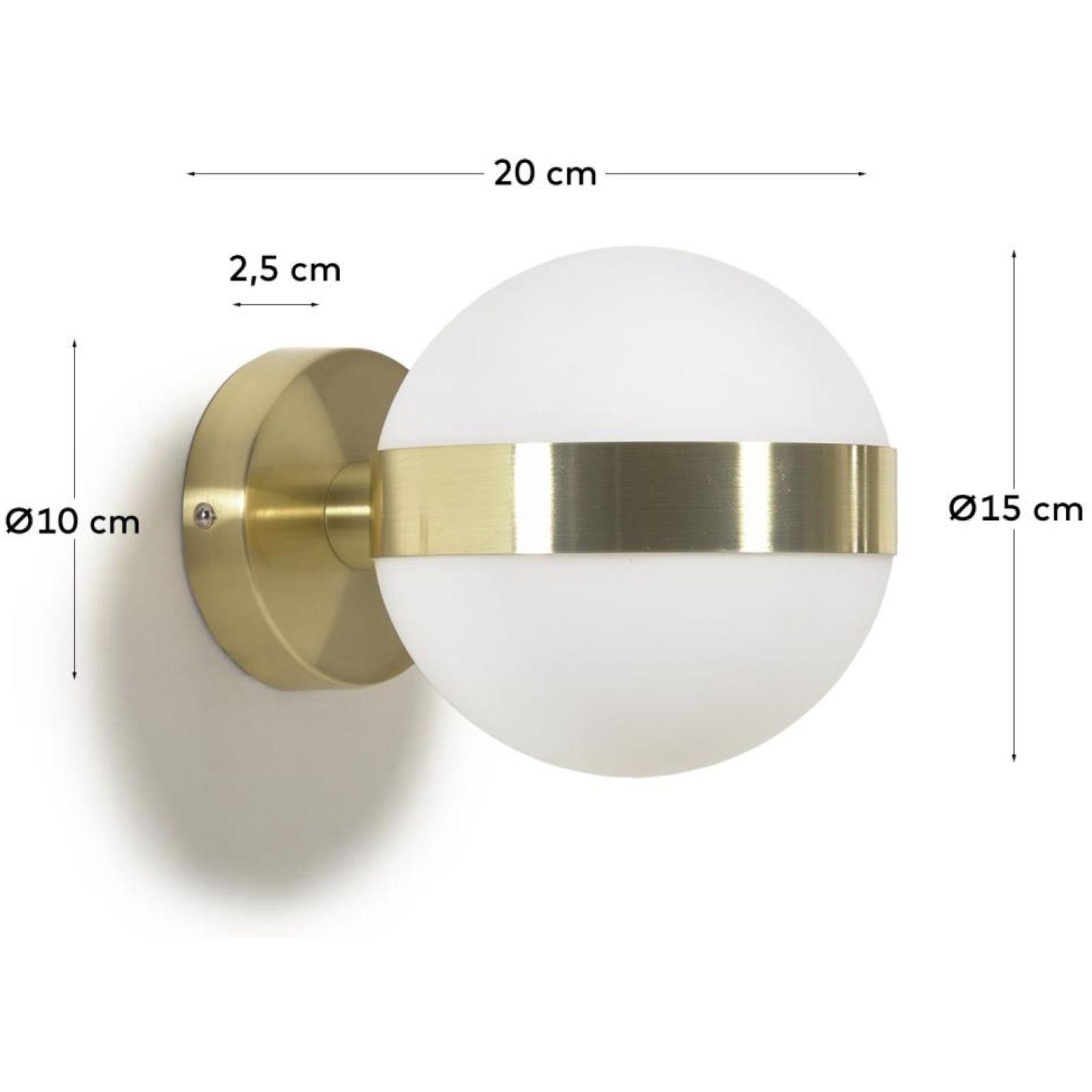 Wandleuchte Anasol Metall gold Glas weiss