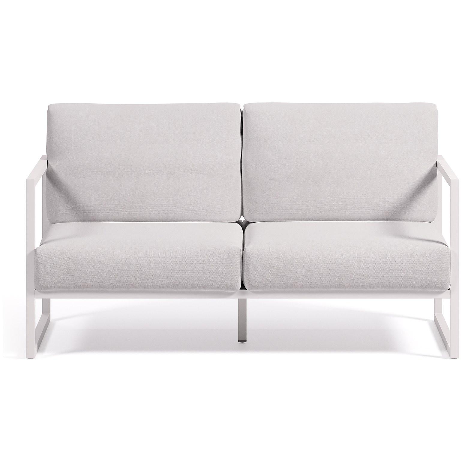 2-Sitzer-Sofa Comova 100% outdoor weiss und Aluminium weiss 150 cm