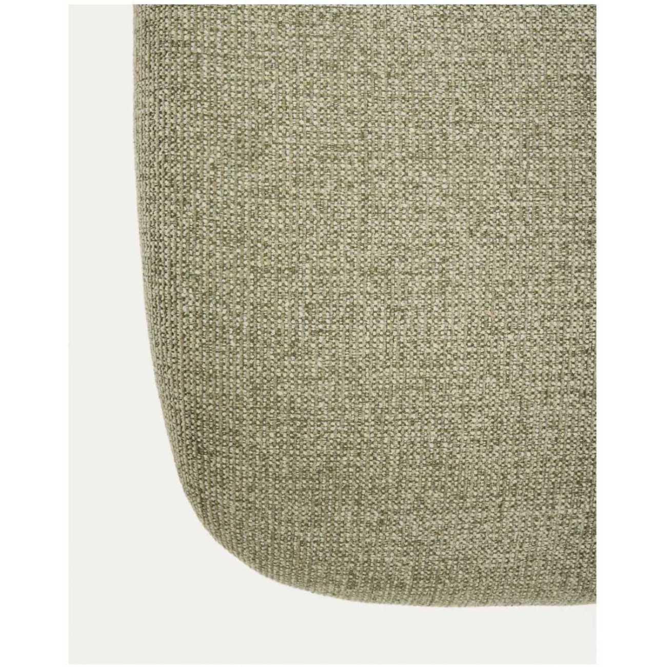 Liege Divan Osla mit grüner Chenille und Beinen aus gebürstetem Edelstahl 175 cm