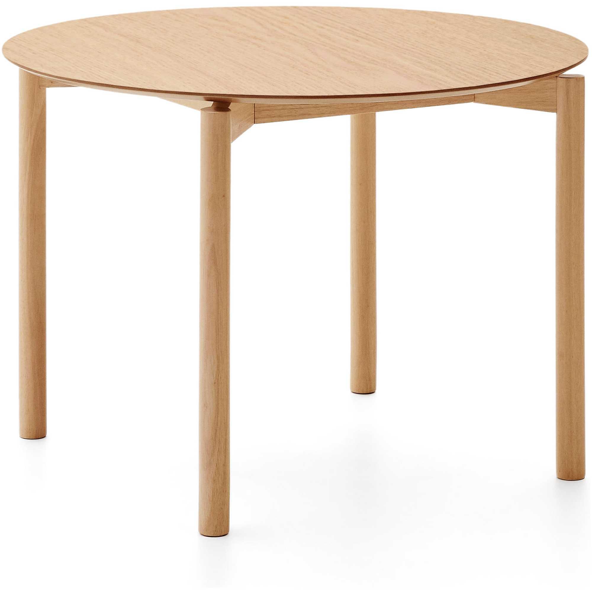 Esstisch Holztisch rund Indara Eschenholzfurnier und Kautschukholz natur 110x110