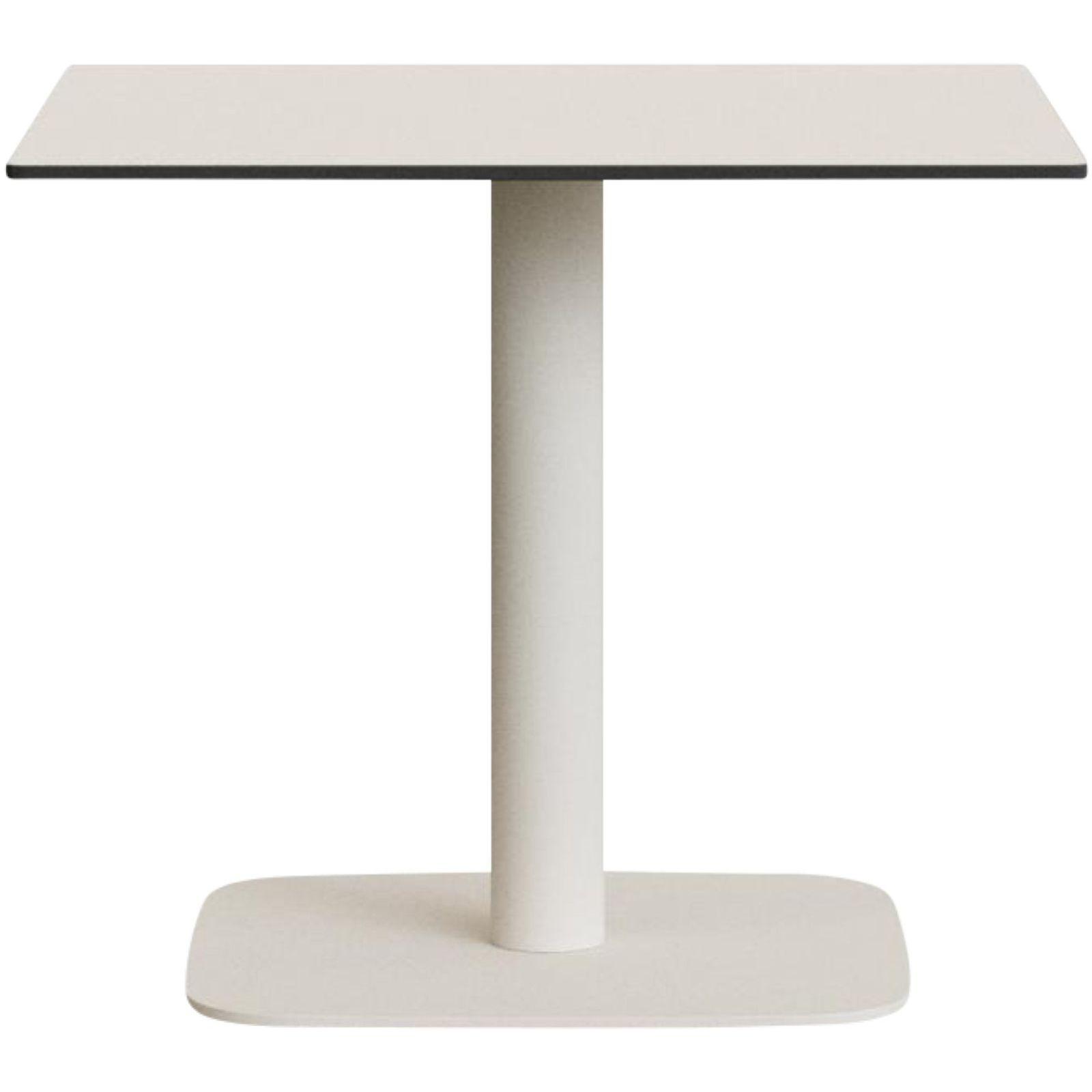 Dina Outdoor-Tisch weiss mit weiss lackiertem Metallbein 68x68 H73