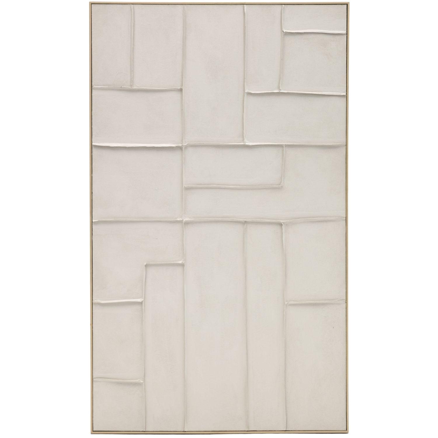 Bild Klis aus Leinen mit geometrischen Formen weiss 120x200
