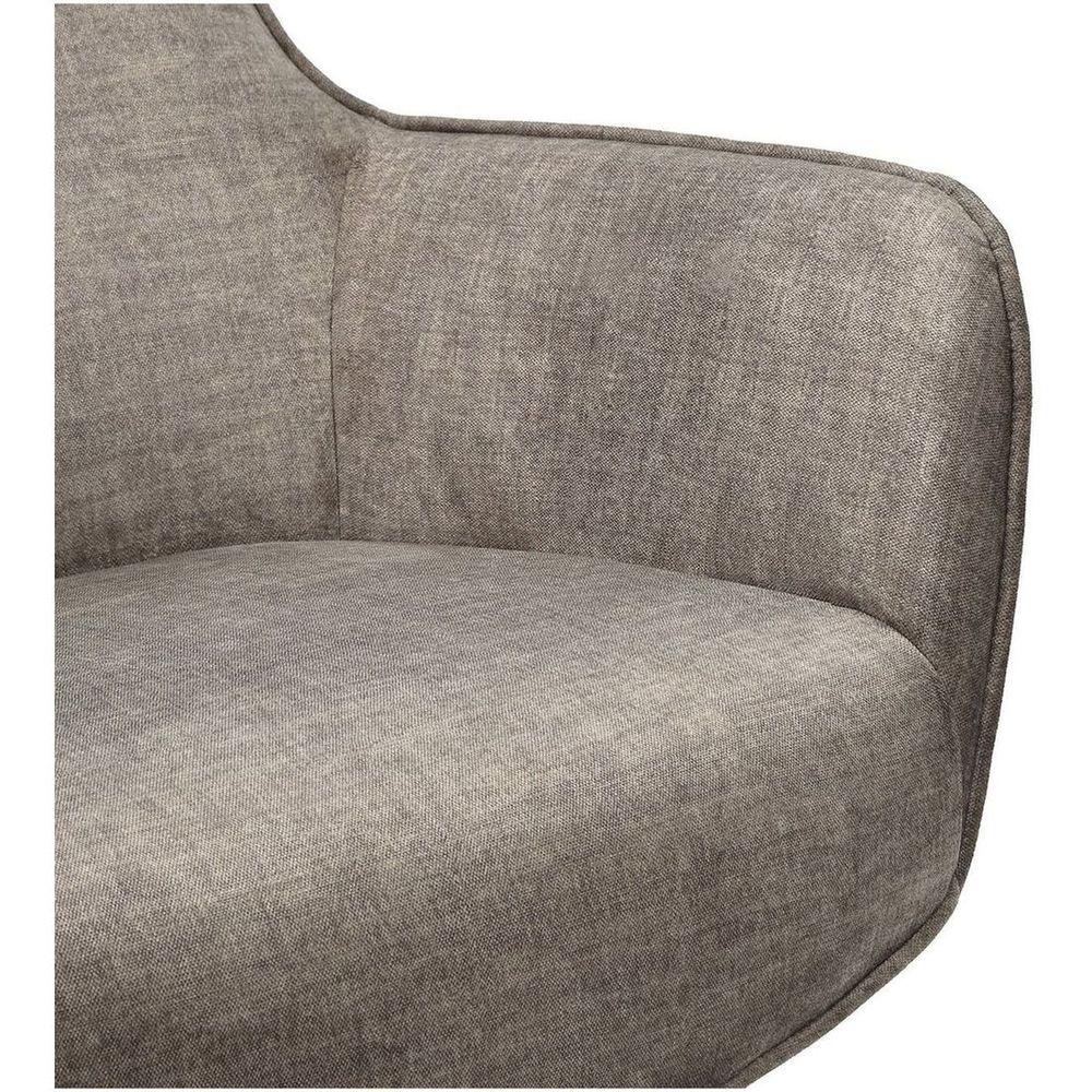 Relaxsessel drehbar Vana Samt Stoff taupe Metall schwarz
