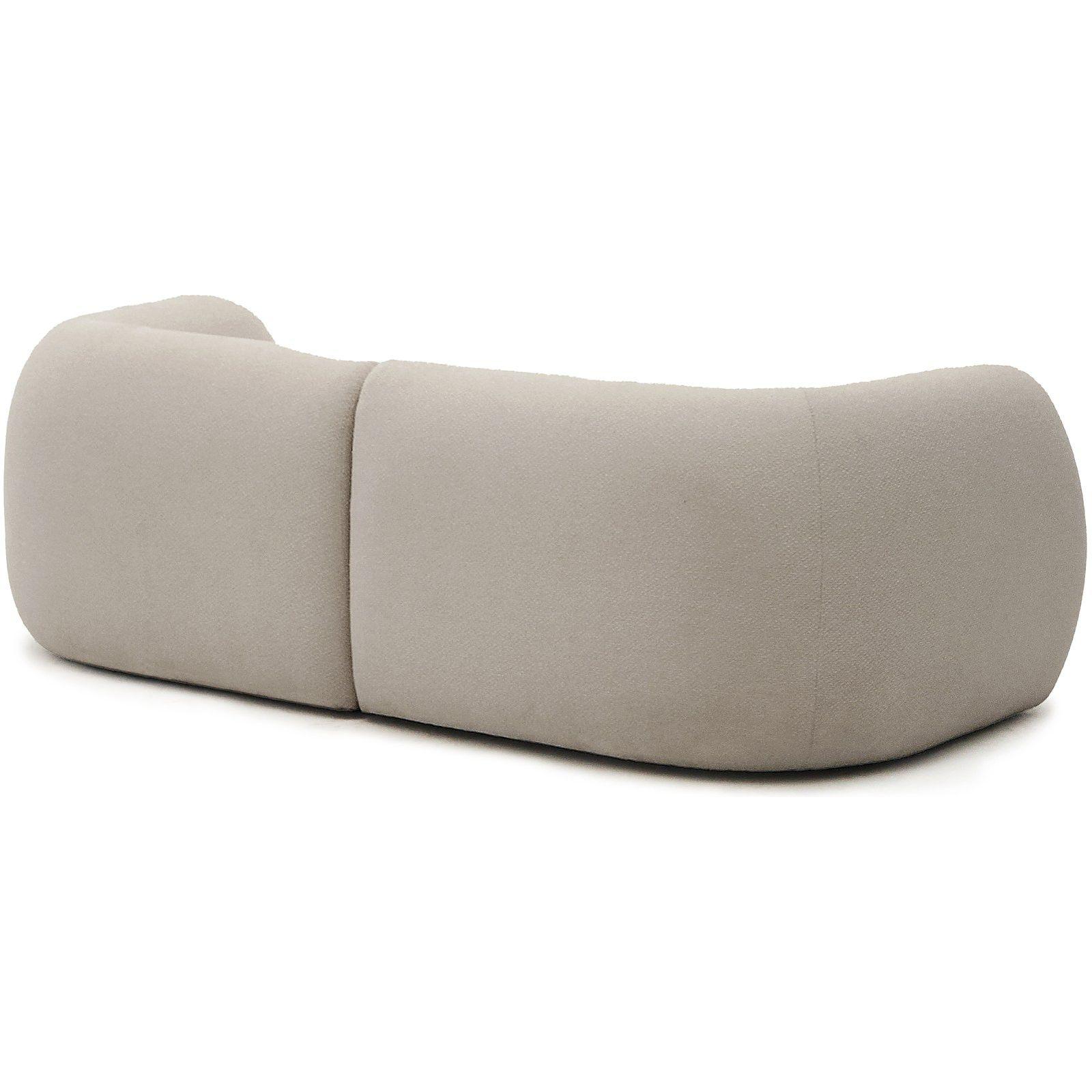 2-Sitzer-Modularsofa Martina mit Chenille und Chaiselongue rechts in Steinton 230 cm