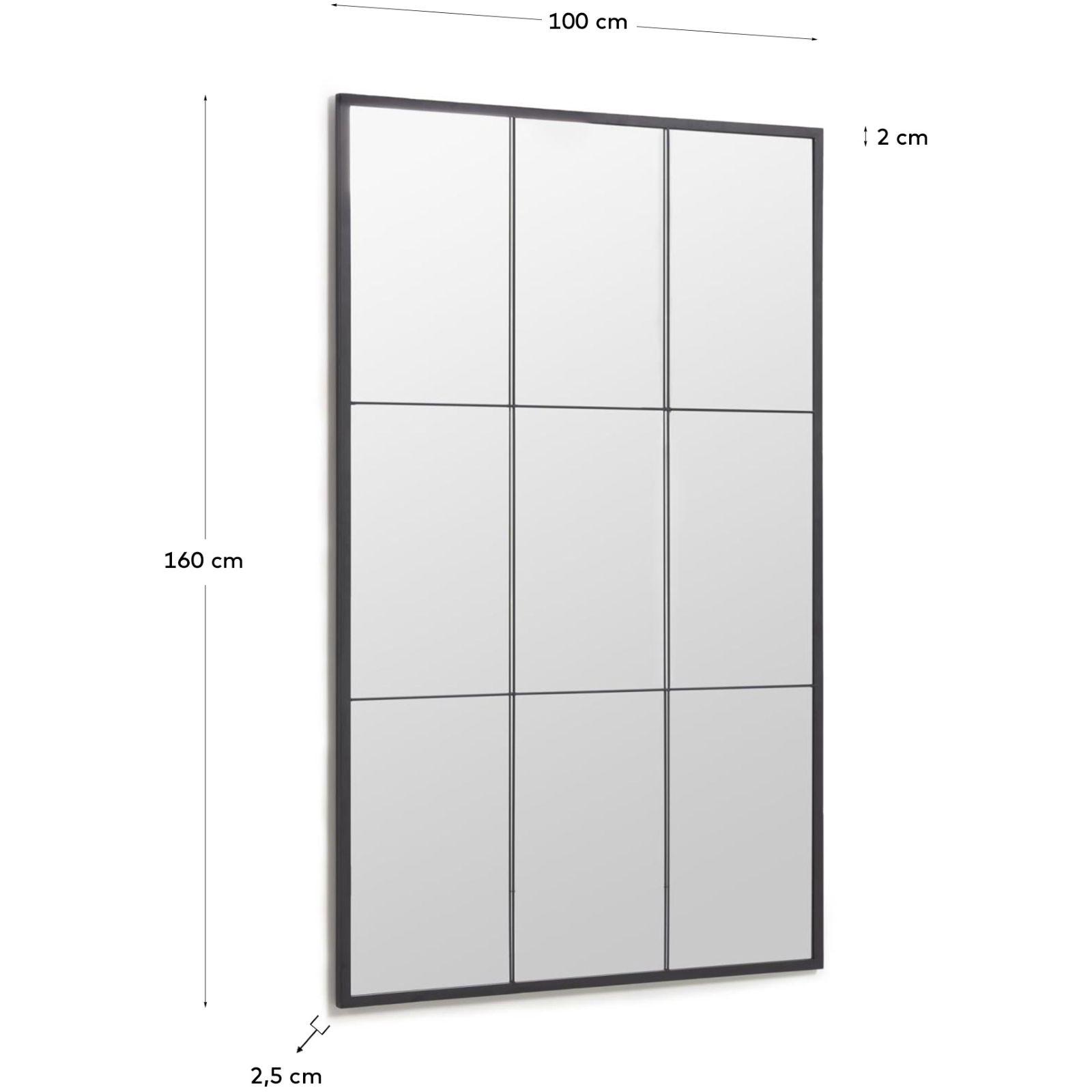 Standspiegel Wandspiegel Ulrica Metall schwarz 100x160