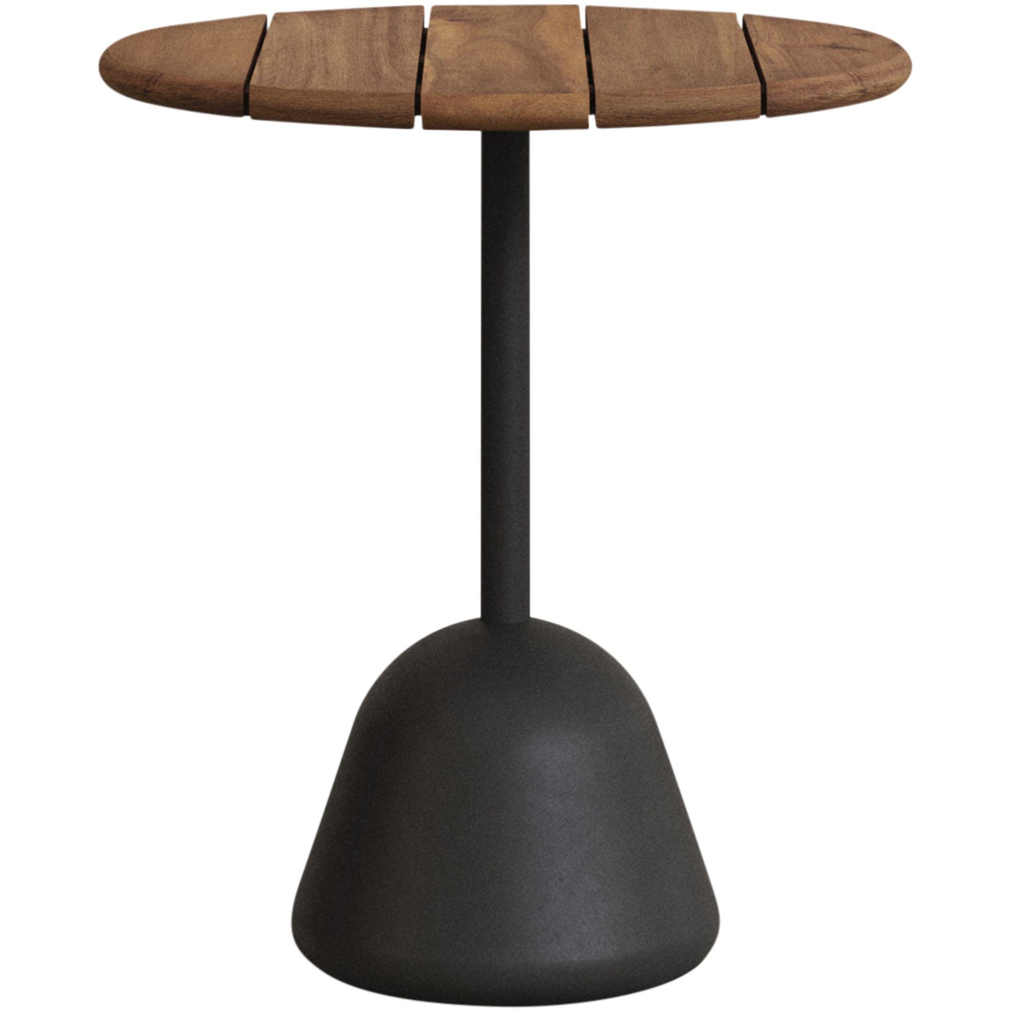 Saura Bistrotisch schwarz Metall und Akazienholz mit Walnuss-Finish 70x70 FSC 100%