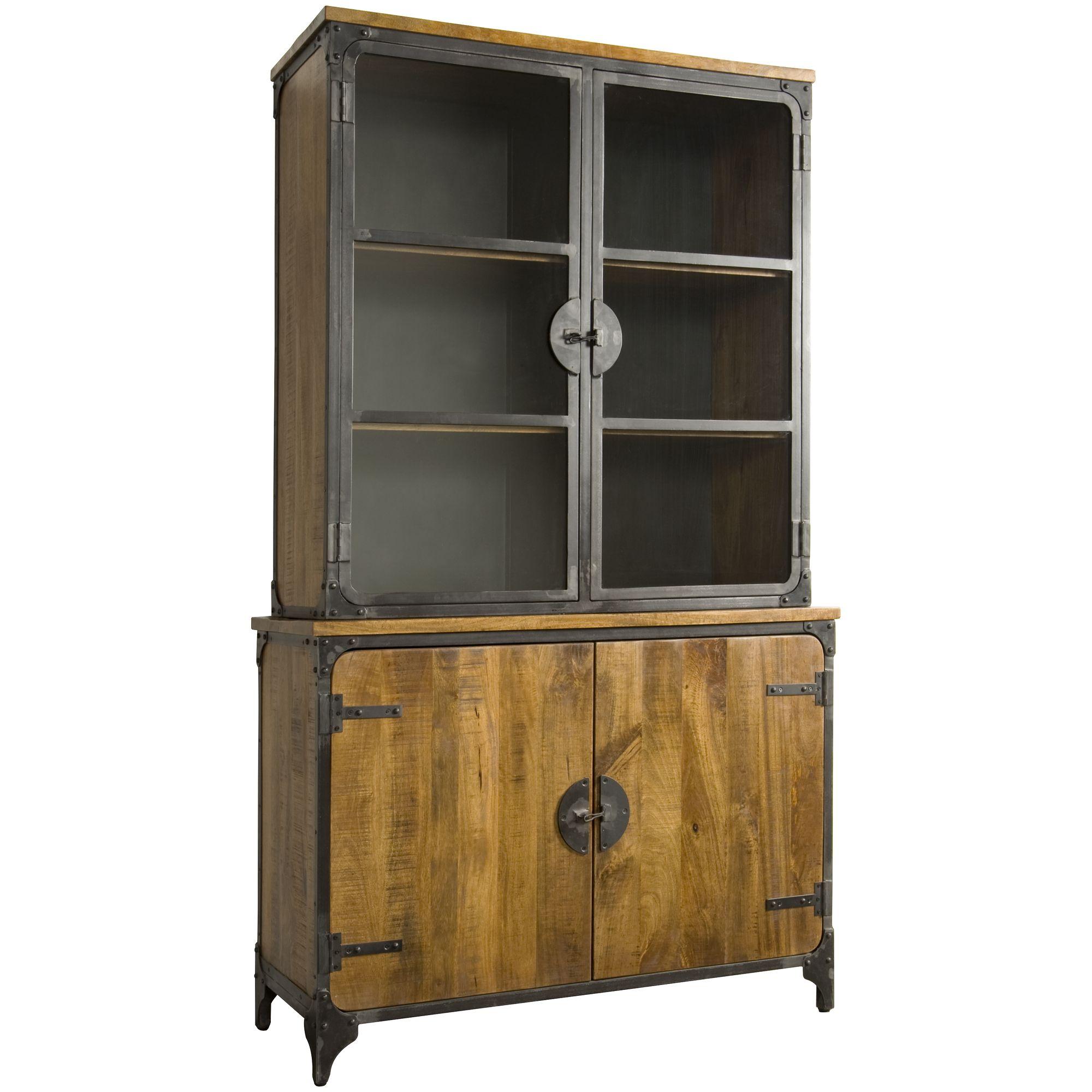Buffetschrank Castle 120x210 Mangoholz Metall